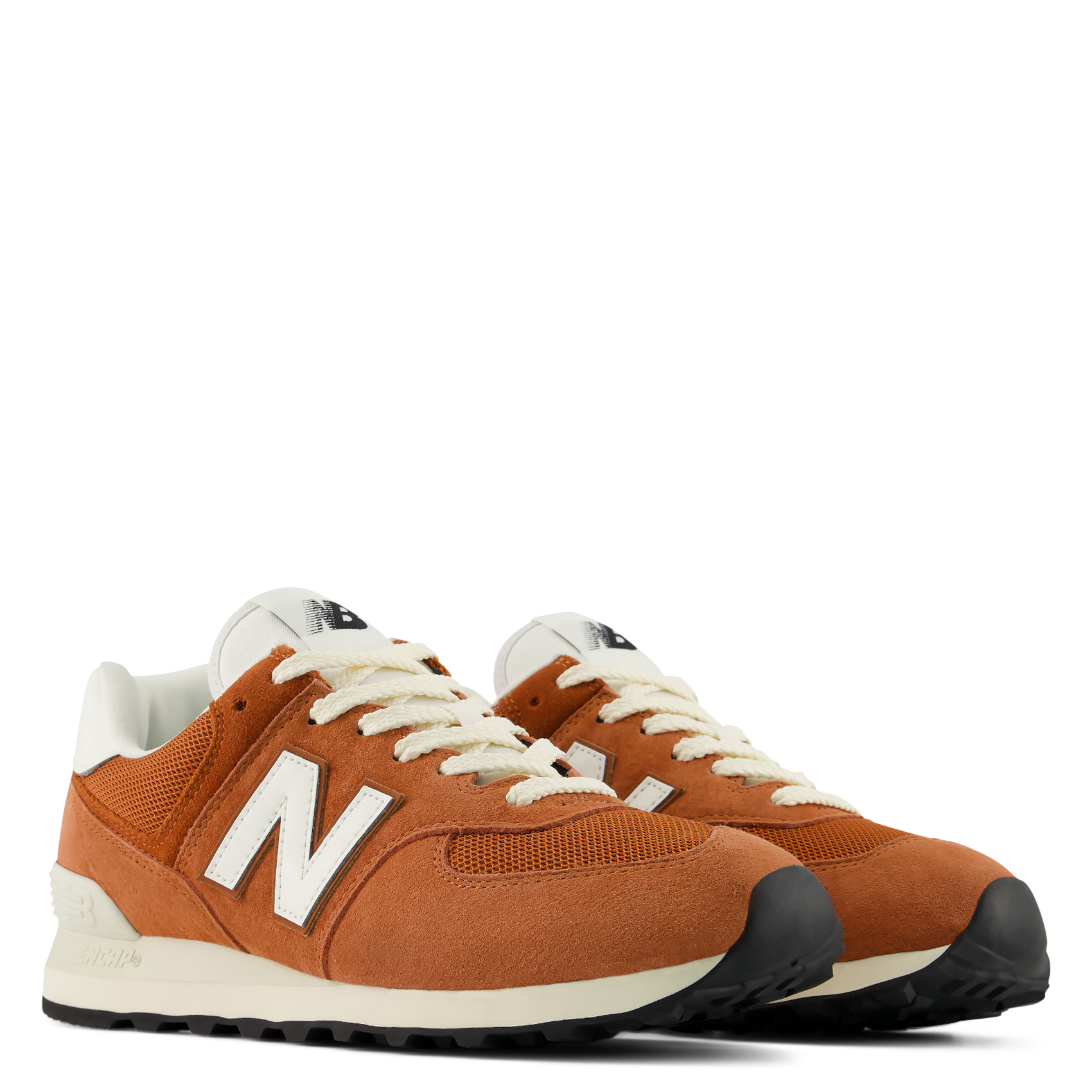 Lage sneakers van leermix NEW BALANCE Oranje