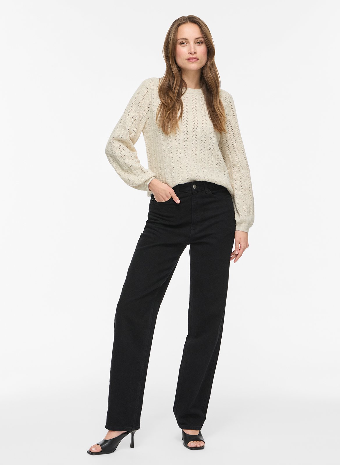 Round-neck sweater VILA Beige