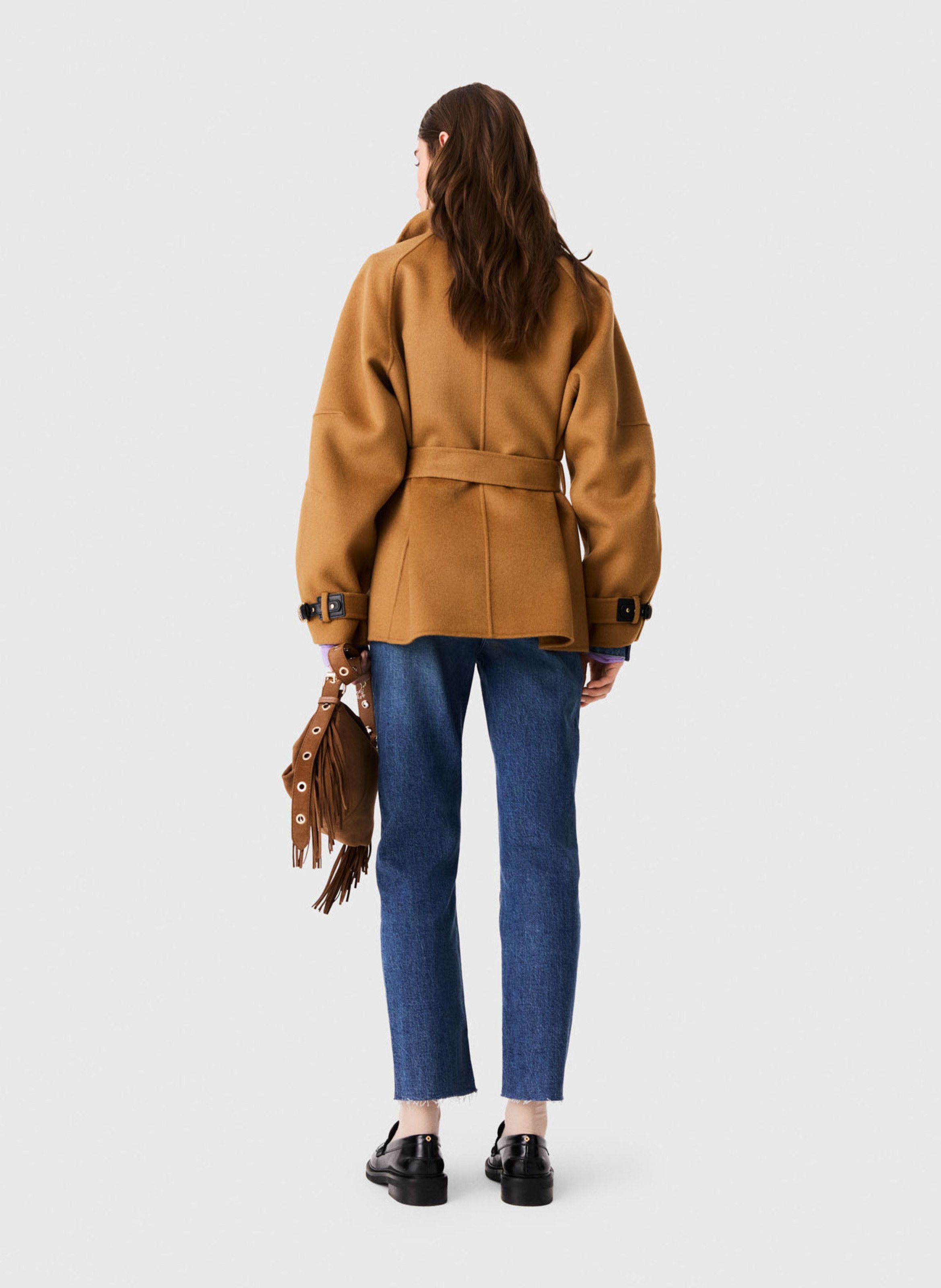Manteau cintré en laine mélangée MAJE Beige