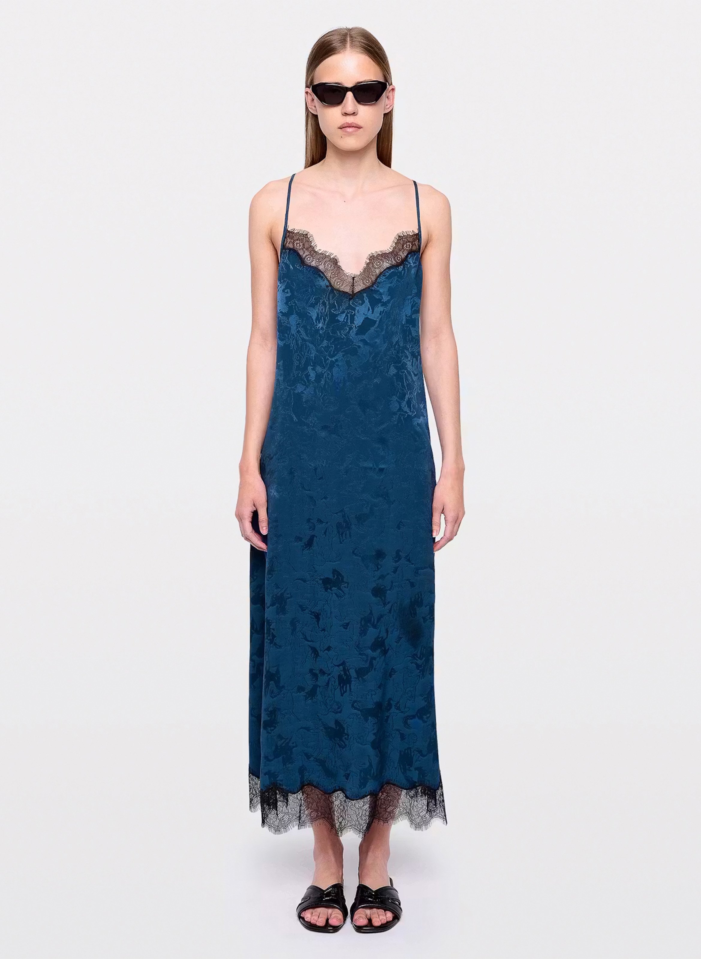 Long printed silk dress ZADIG&VOLTAIRE Blue