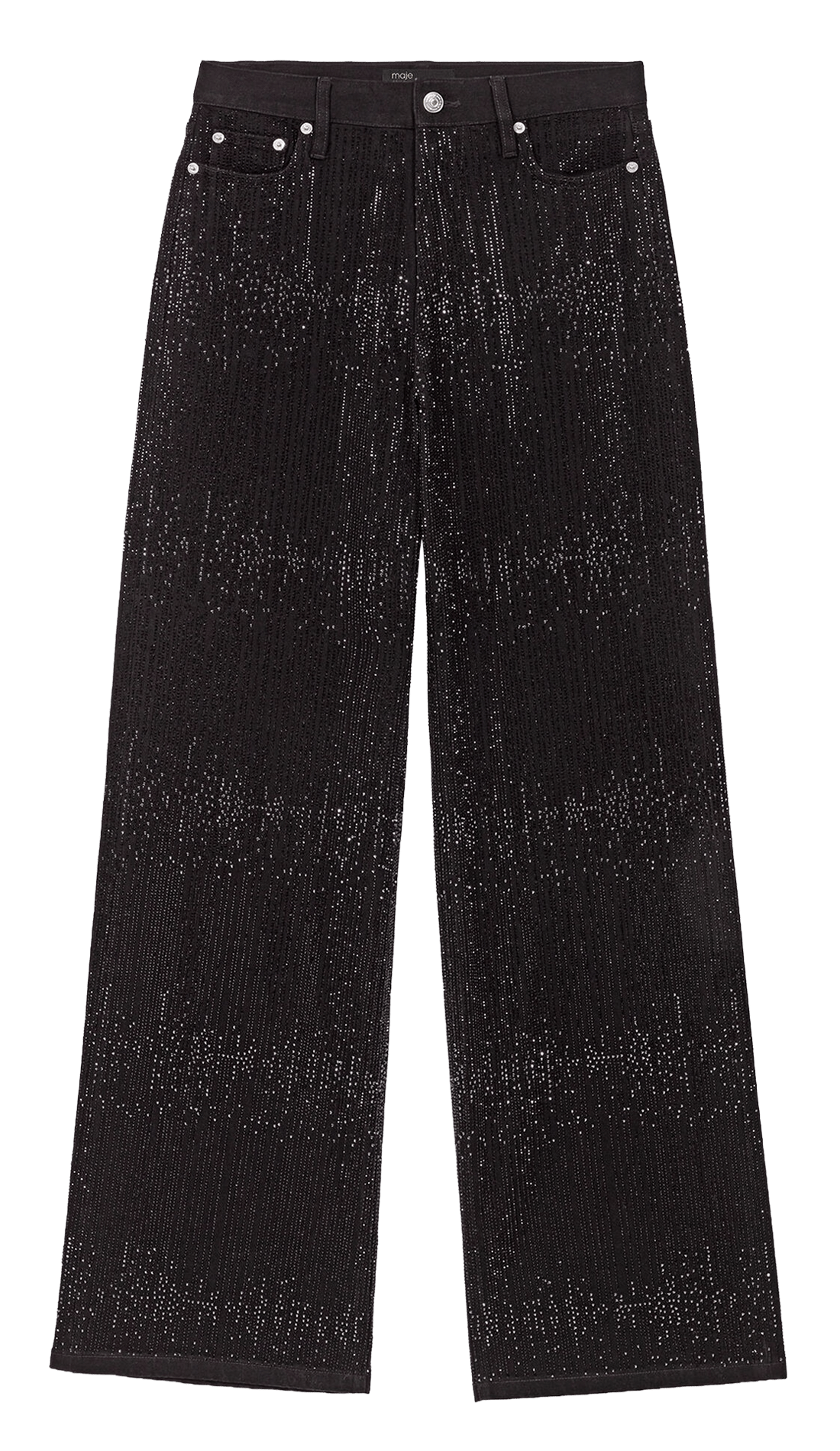 Jean large taille haute MAJE Noir