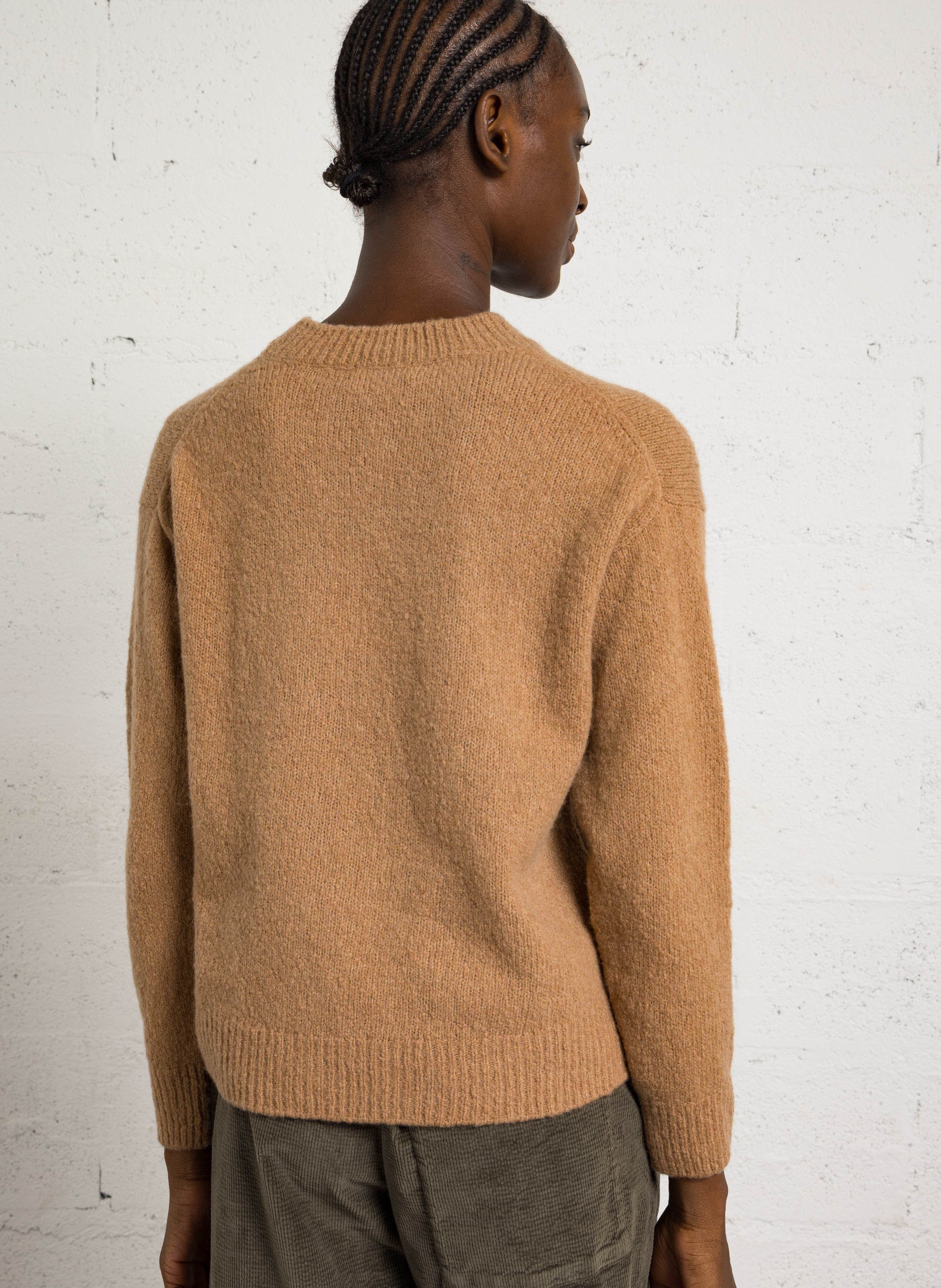 Round-neck wool-blend loose-fit sweater MASSCOB Brown