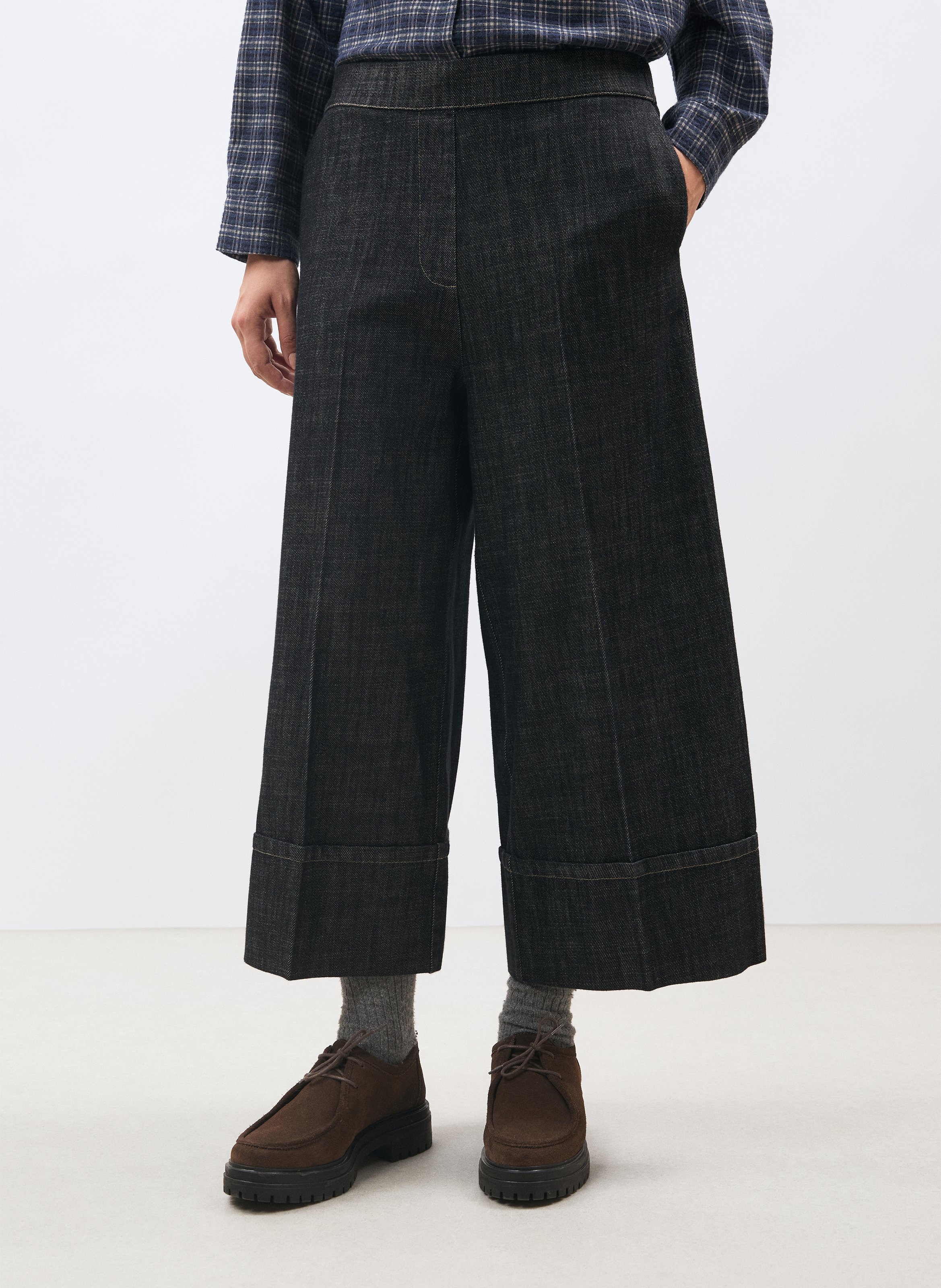 Cropped cotton jeans HUMILITY Black