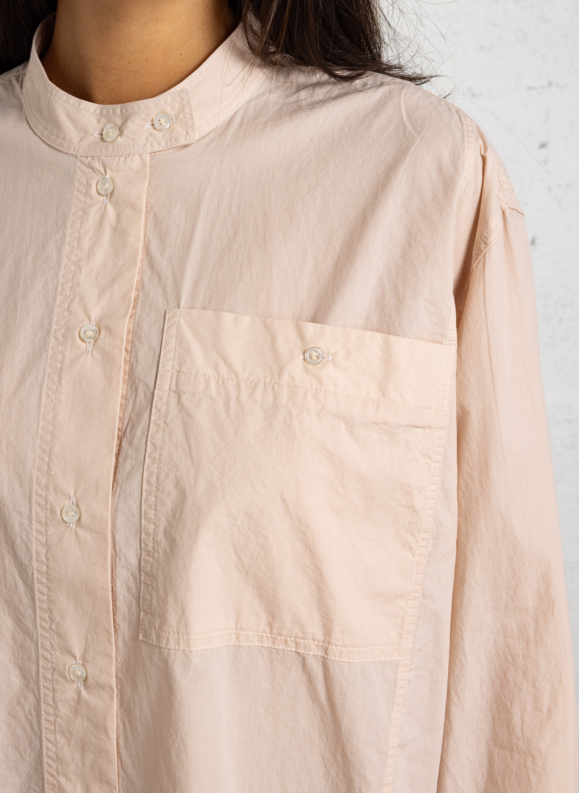 Round-neck organic cotton shirt SOEUR Beige