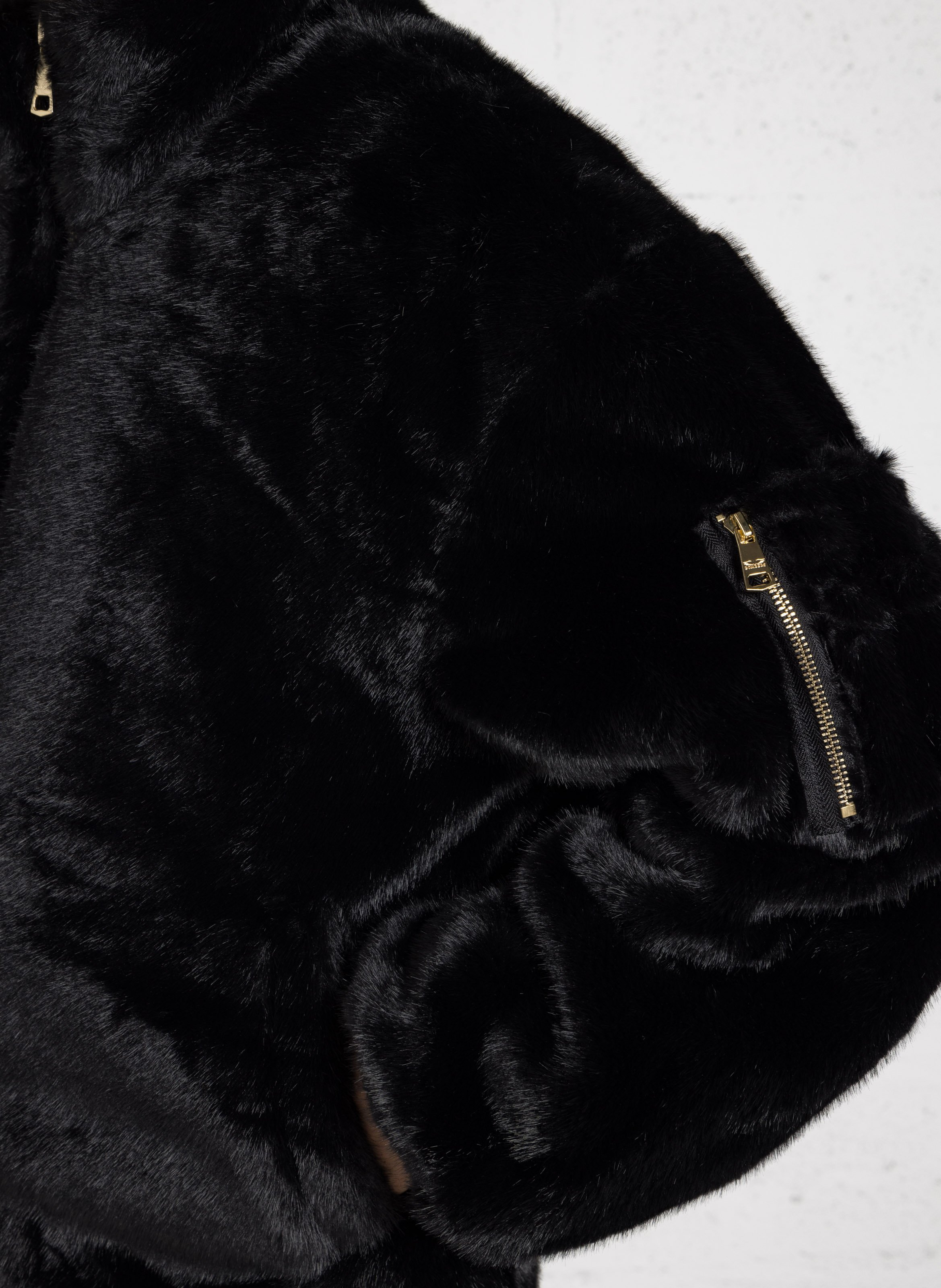 Veste à col montant effet fourrure BOMBERS ORIGINAL Noir