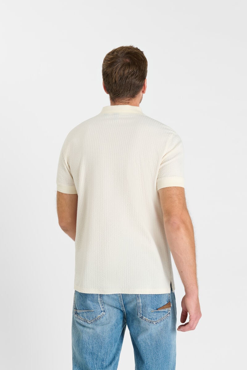 Button-Down Shirt Collar Polo LE TEMPS DES CERISES White