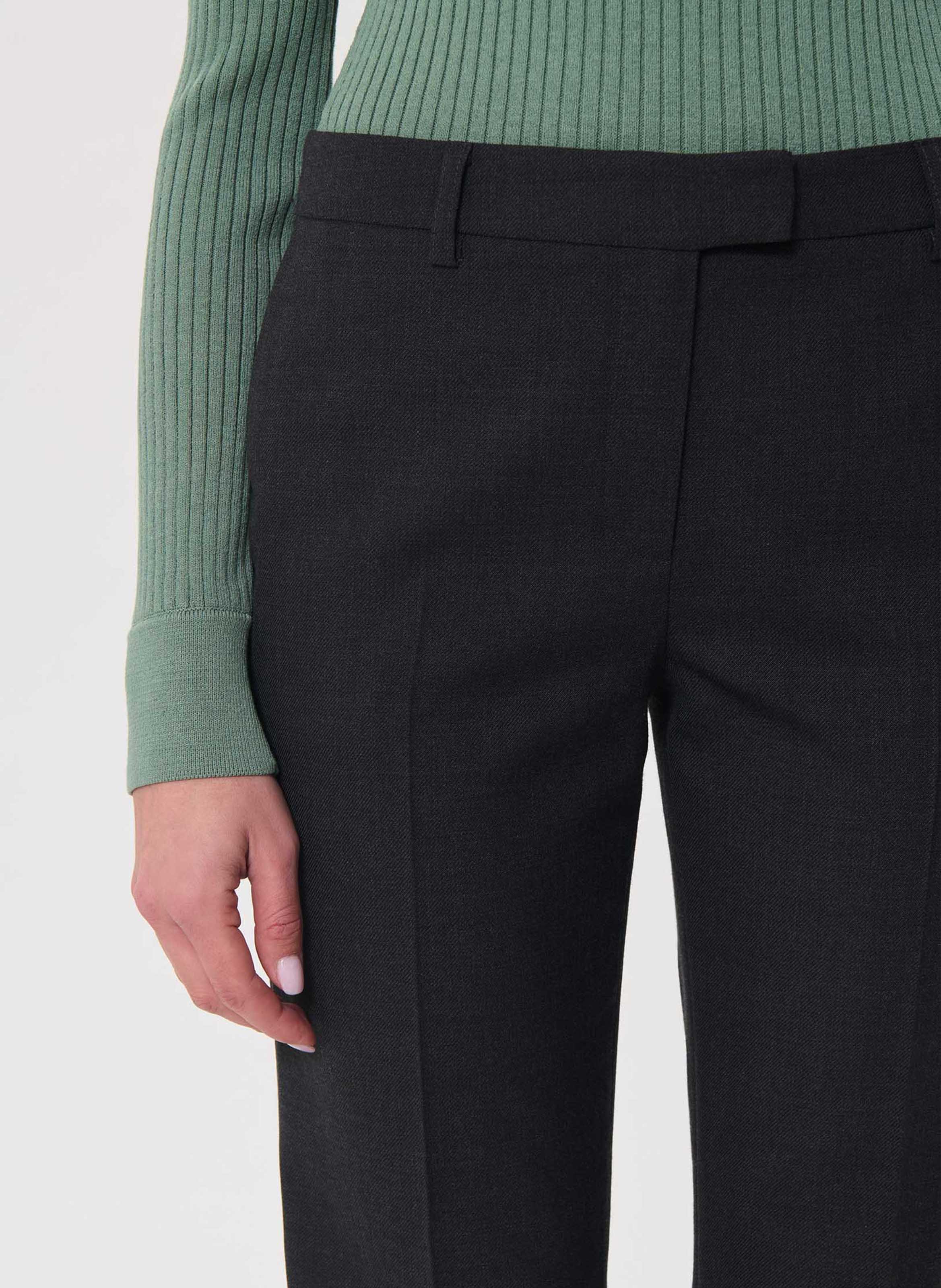 Pantalon droit mi-haute uni TARA JARMON Gris