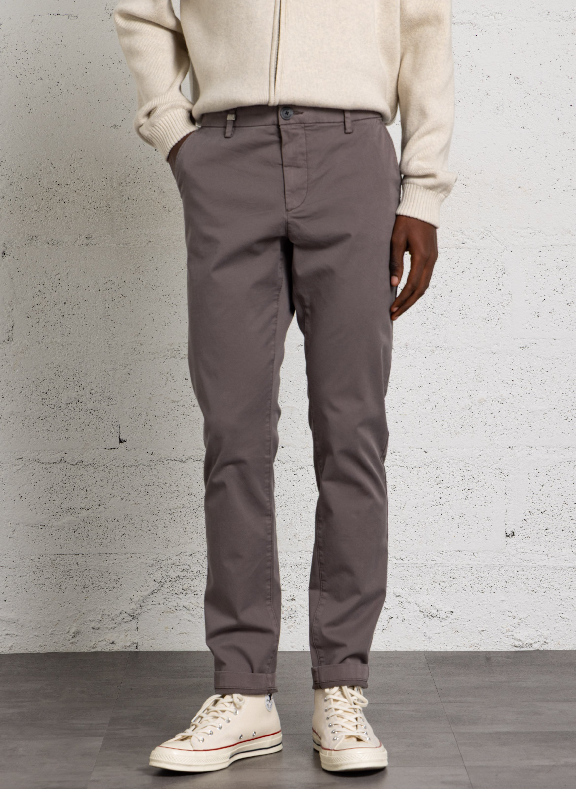 Pantalon chino slim uni  IKKS Gris