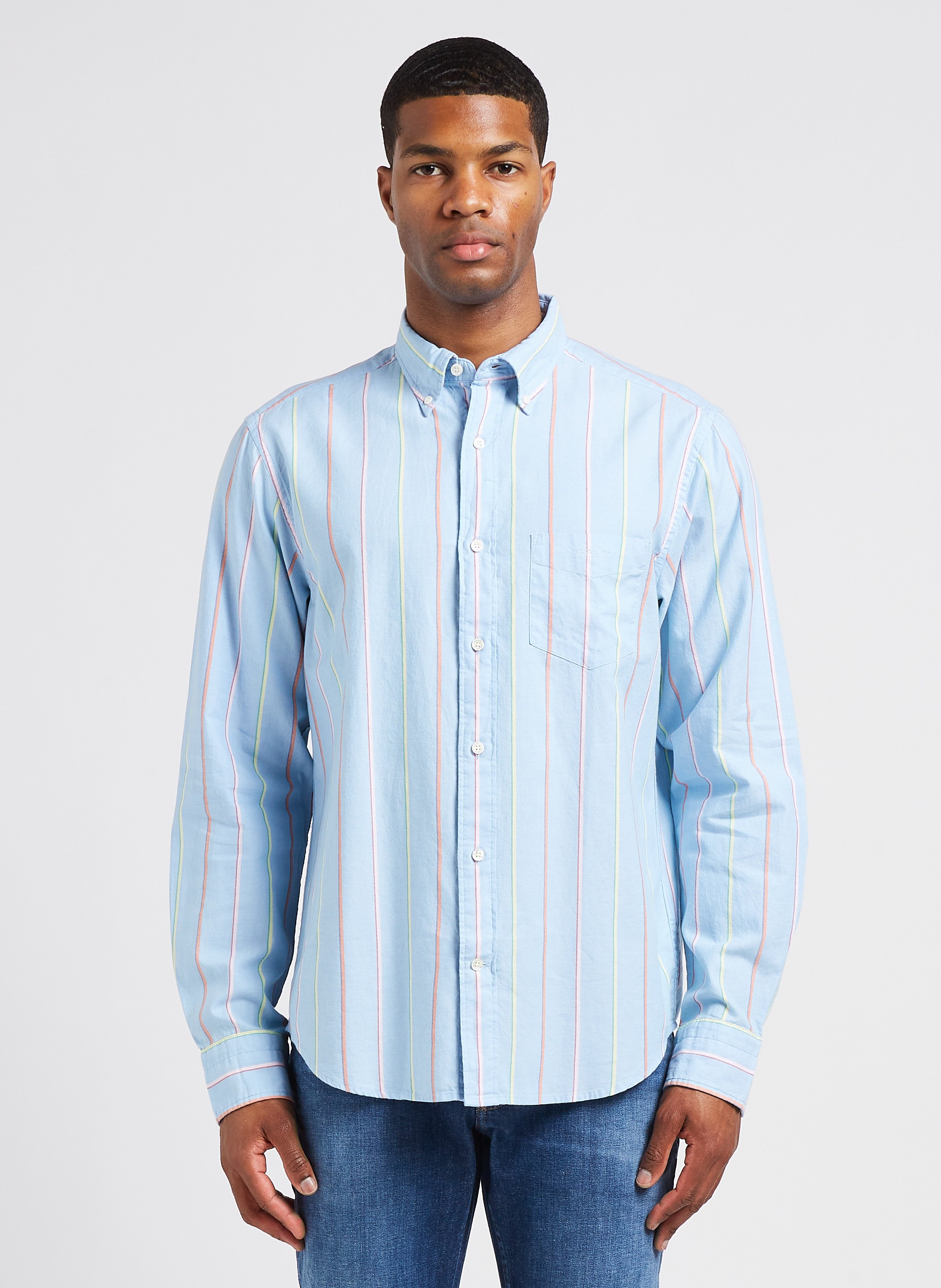 Regular-fit striped cotton shirt with button-down collar GANT