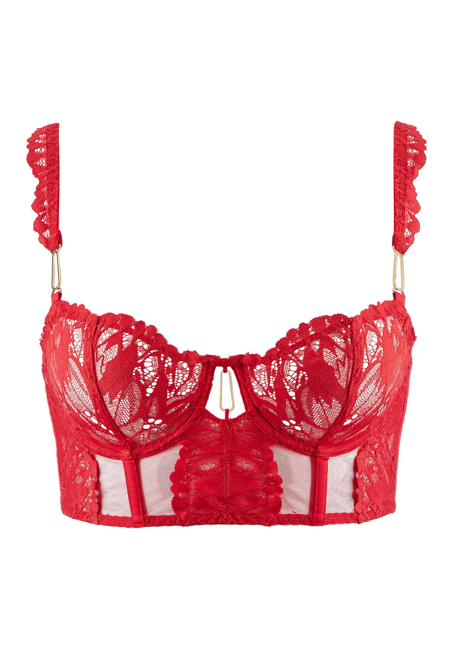 Soutien gorge Bustier Dessus dessous Flowermania Rouge Floral