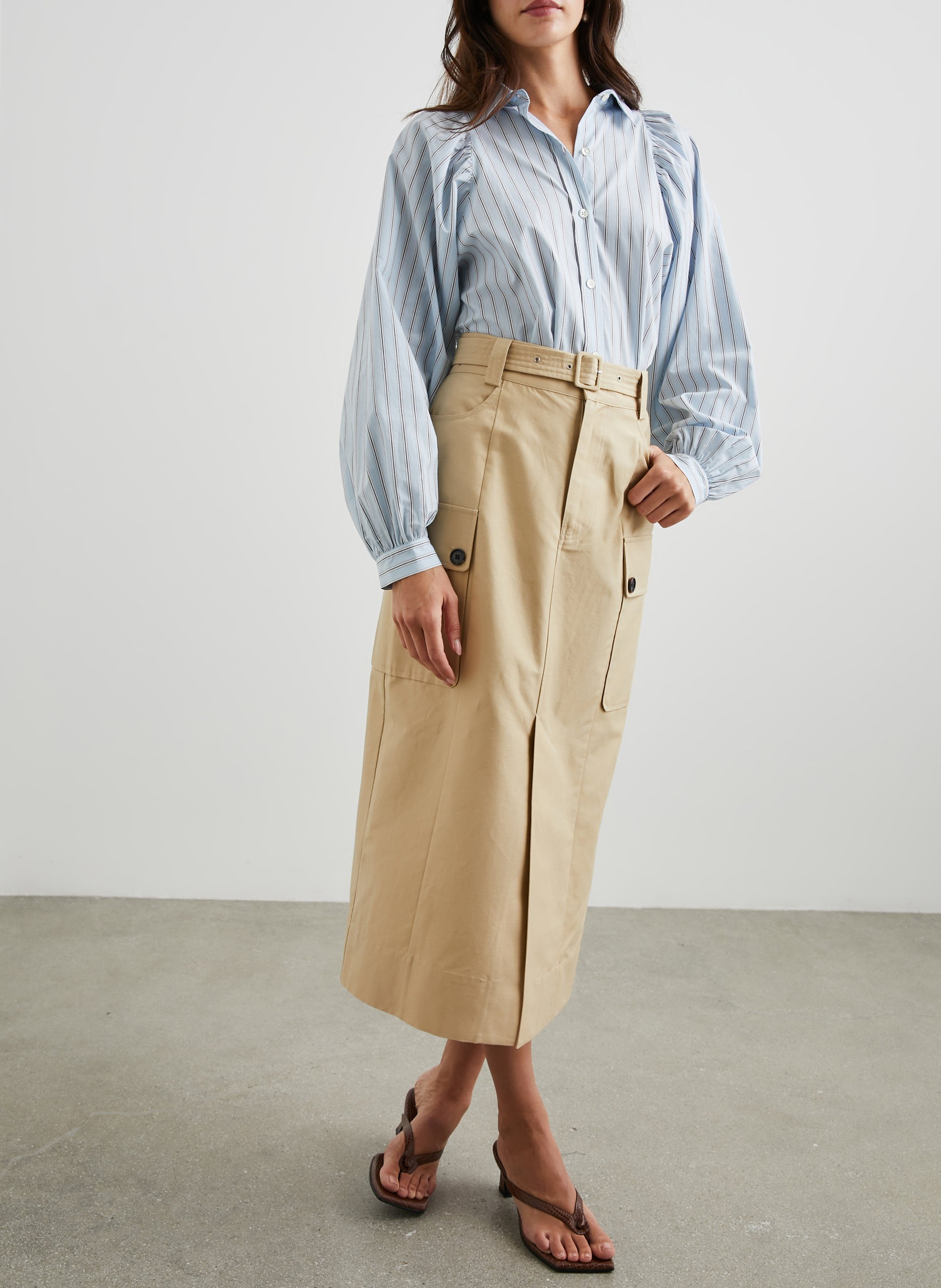 Chemise rayée en coton mélangé RAILS Bleu