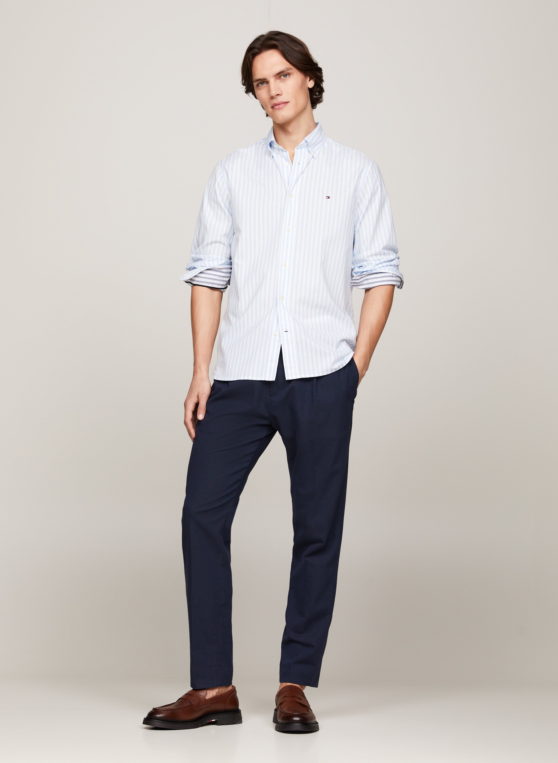 Hemd Mit Button-down-kragen Aus Bio-baumwoll-mix Vessel Blue-optic 