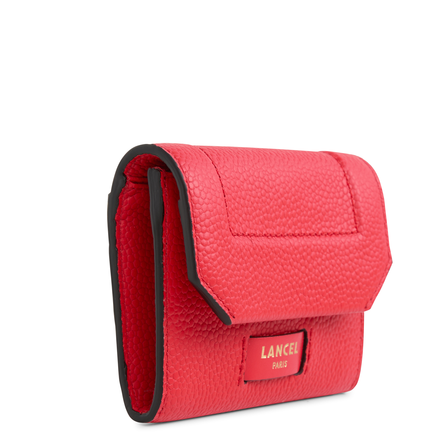 Mini portefeuille en cuir grainé  LANCEL Rouge