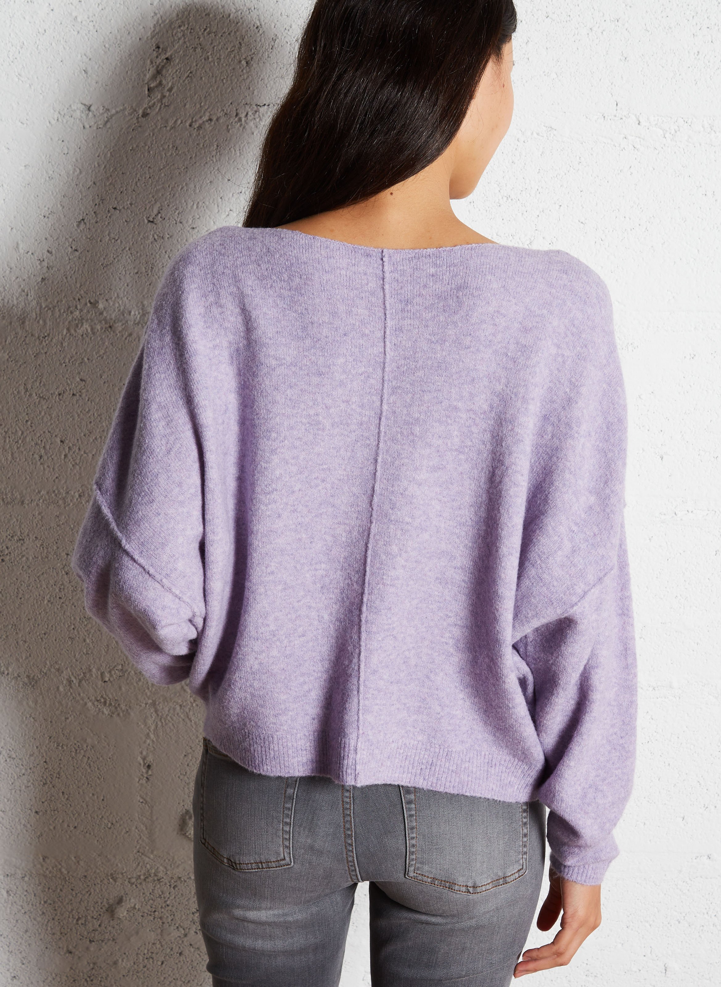 Blossom - Pullover mit U-Boot-Ausschnitt aus Wollmix Violett