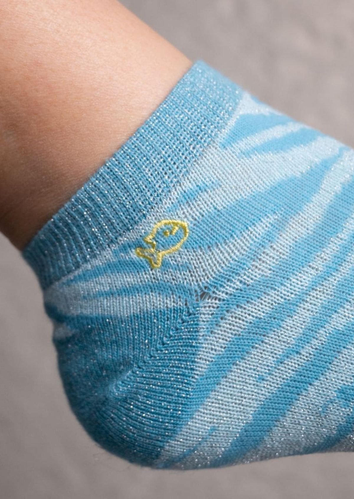 Combed Cotton Zebra Socks Blue