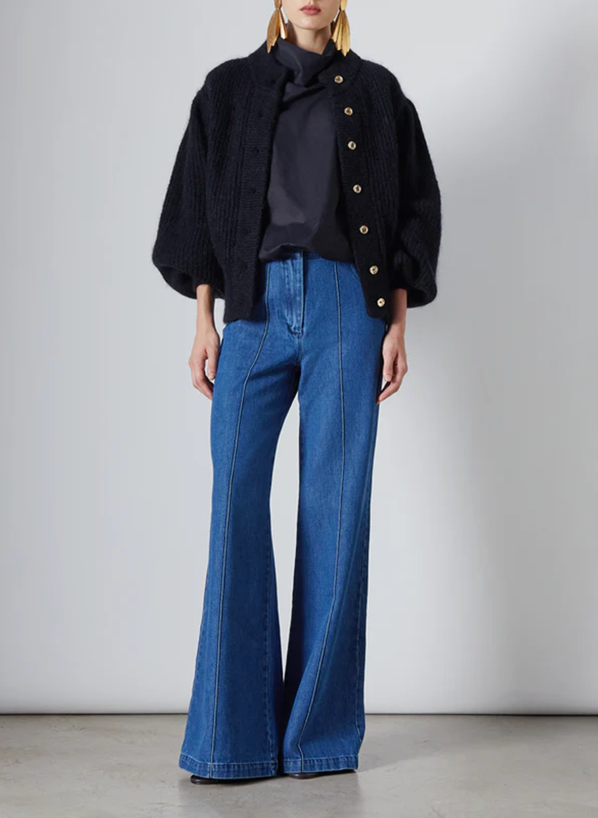 Cardigan en mohair et laine mélangé THE LABEL EDITION Noir