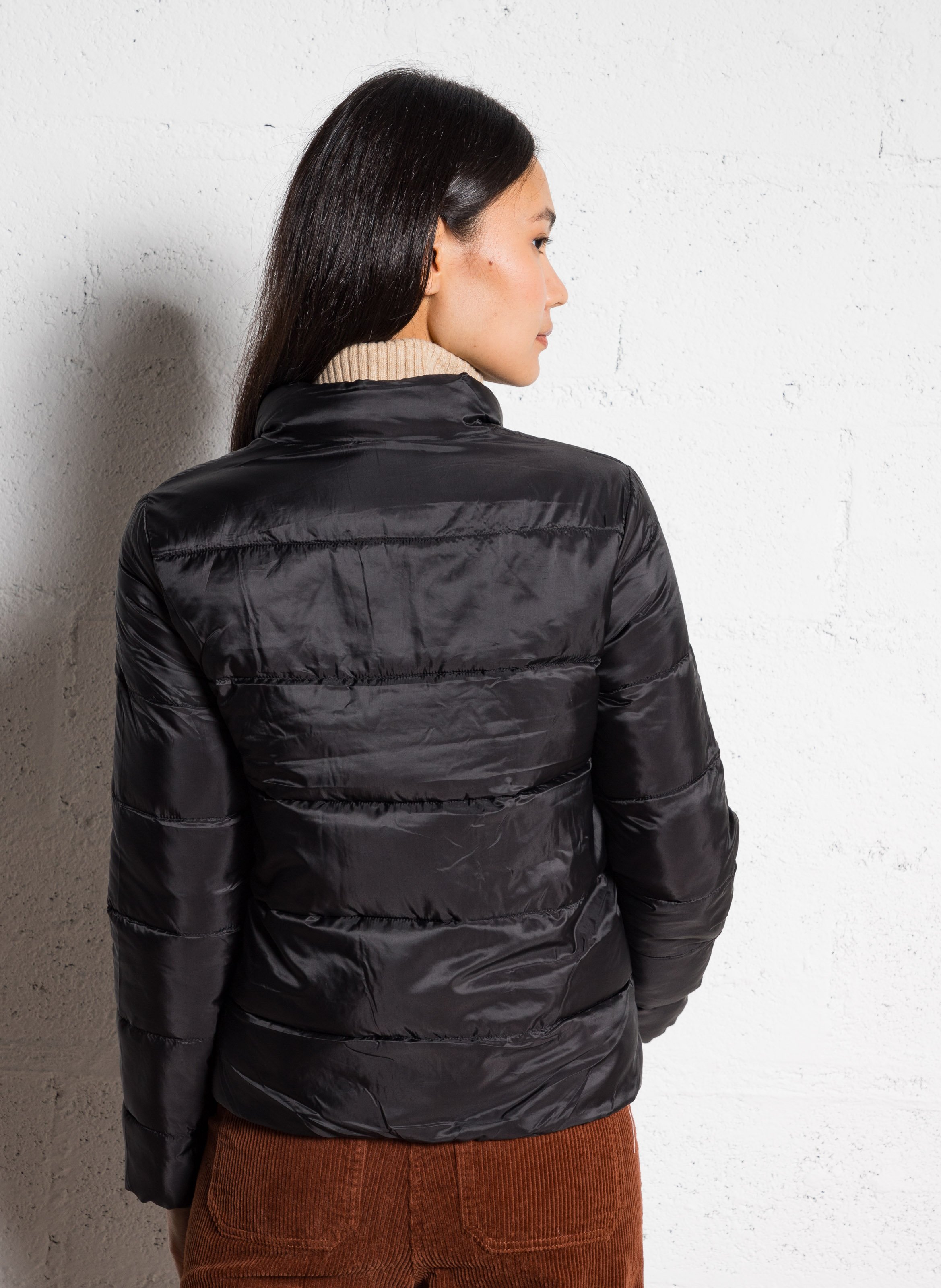 Quilted straight down jacket MAISON 123 Black