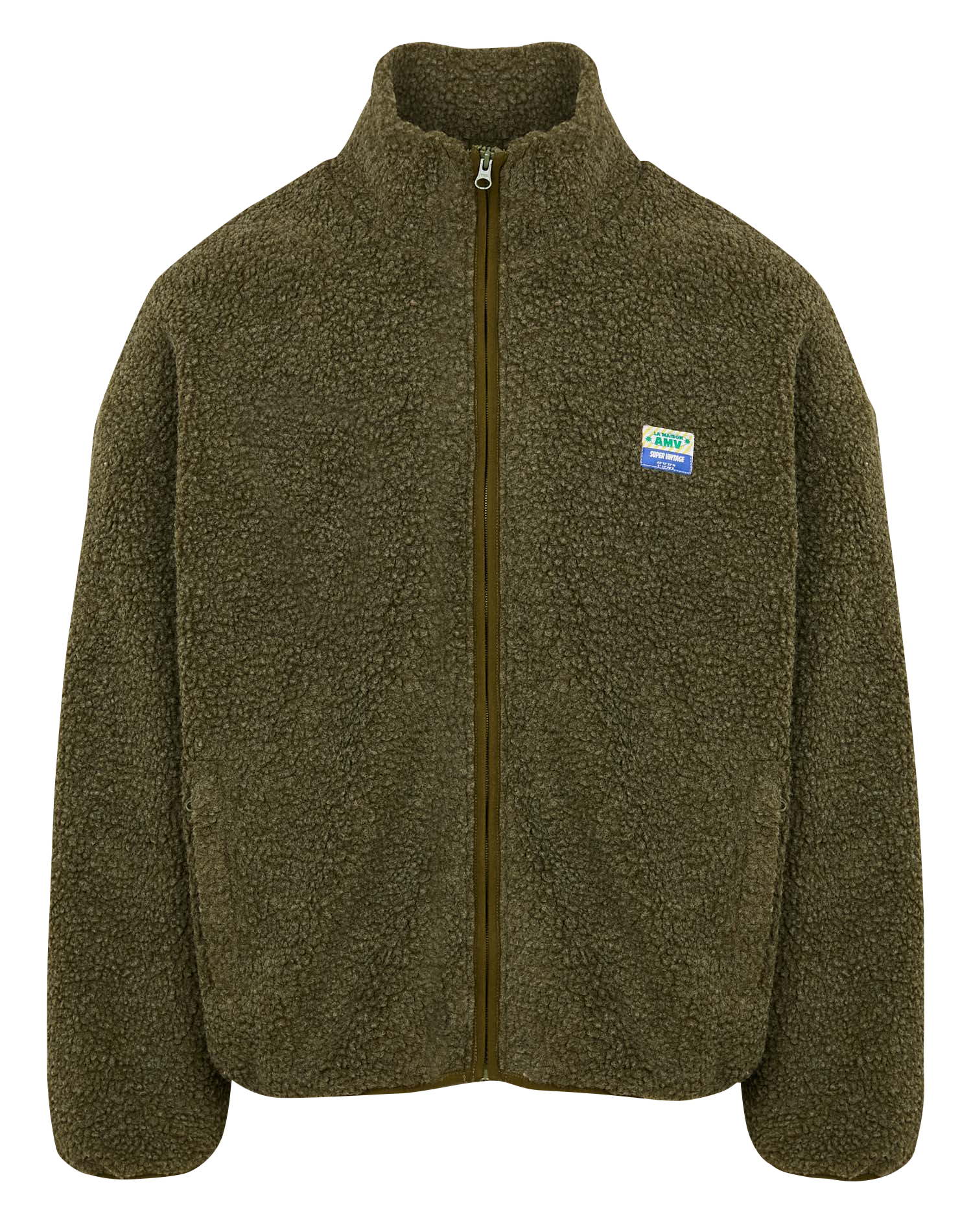 High-neck sherpa jacket AMERICAN VINTAGE Green