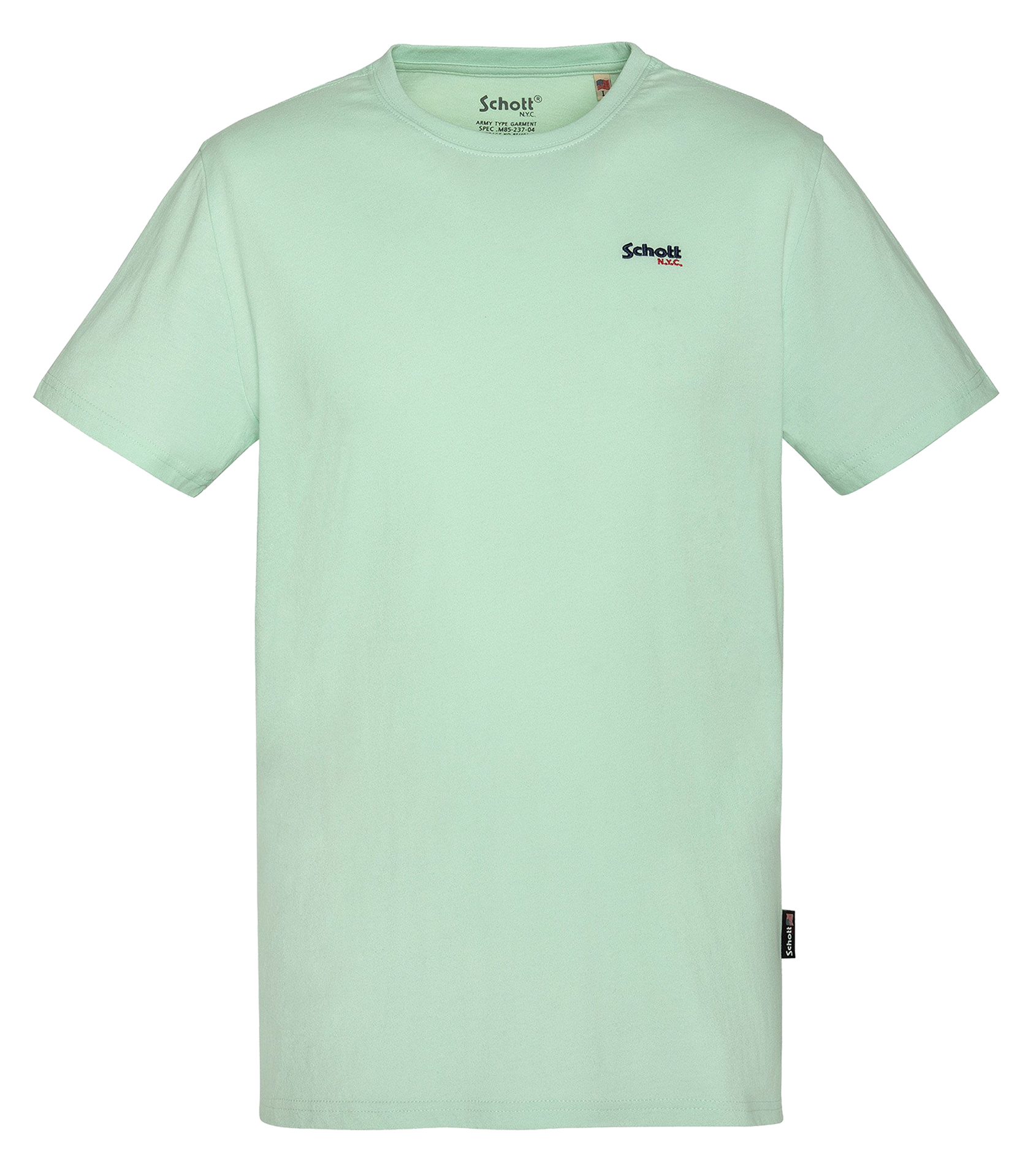 Tee-shirt manches courtes en coton SCHOTT Vert