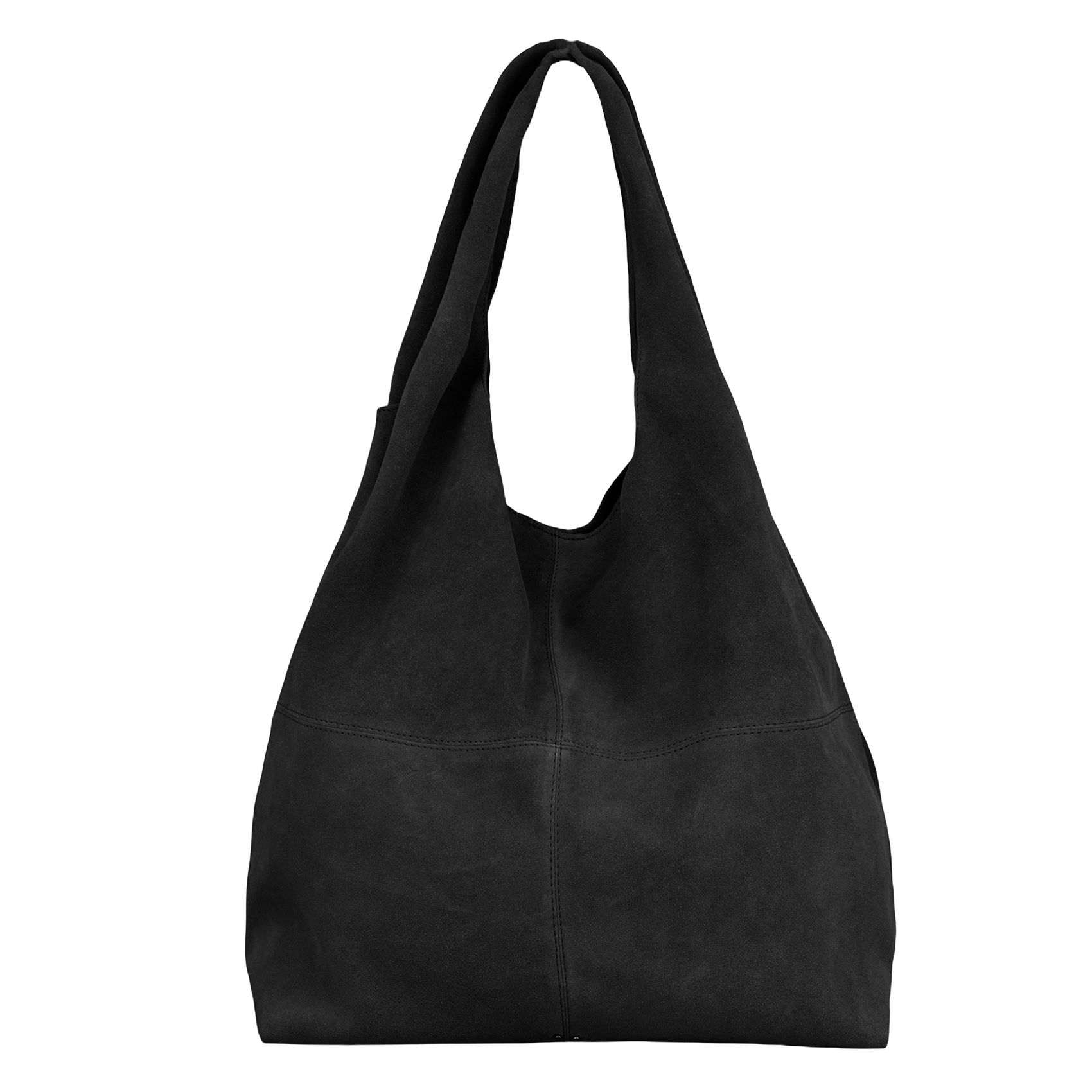 Geschnürte Beuteltasche aus strukturiertem Leder  Black