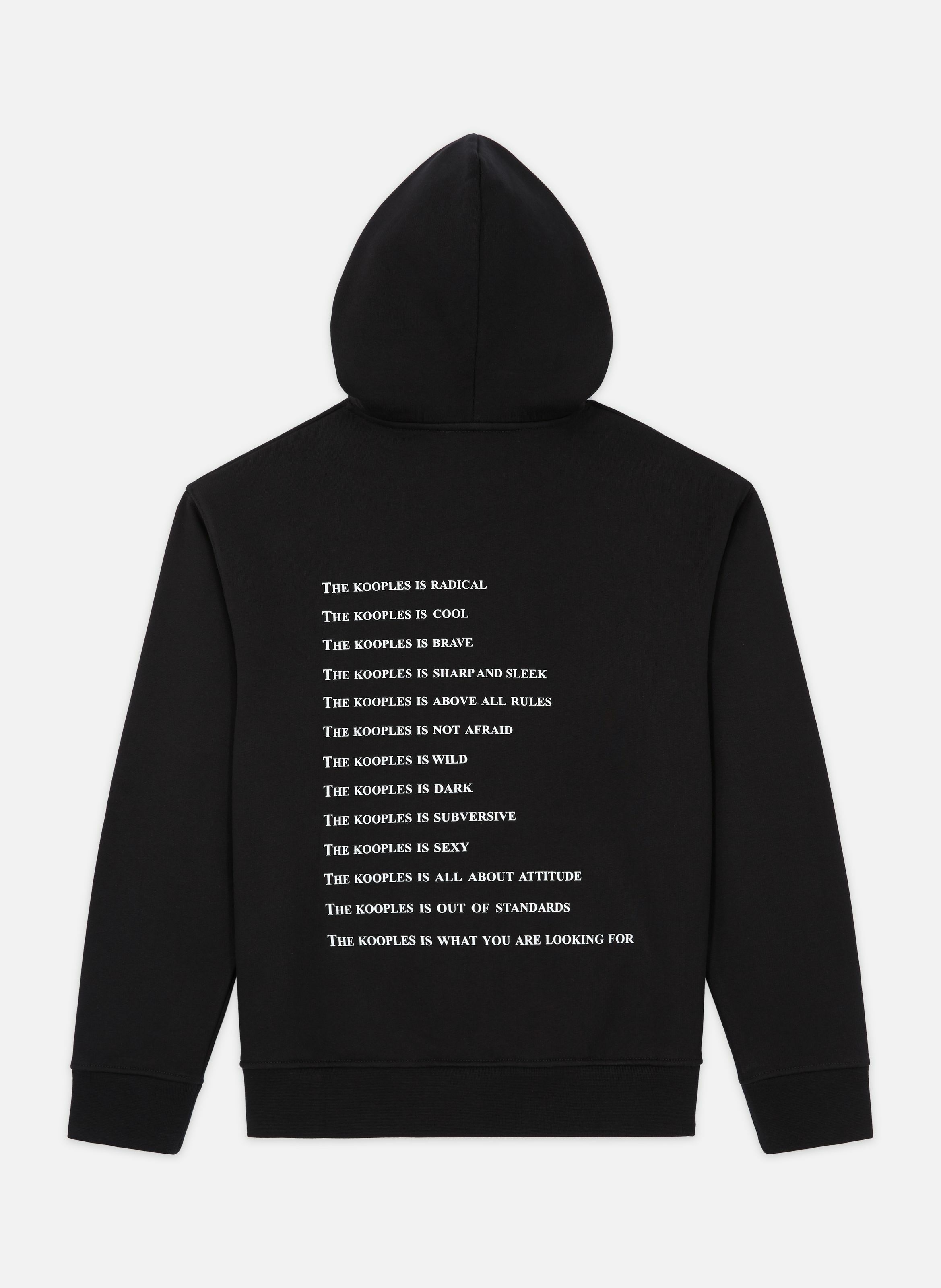 Hooded cotton sweatshirt with rhinestones. THE KOOPLES Black