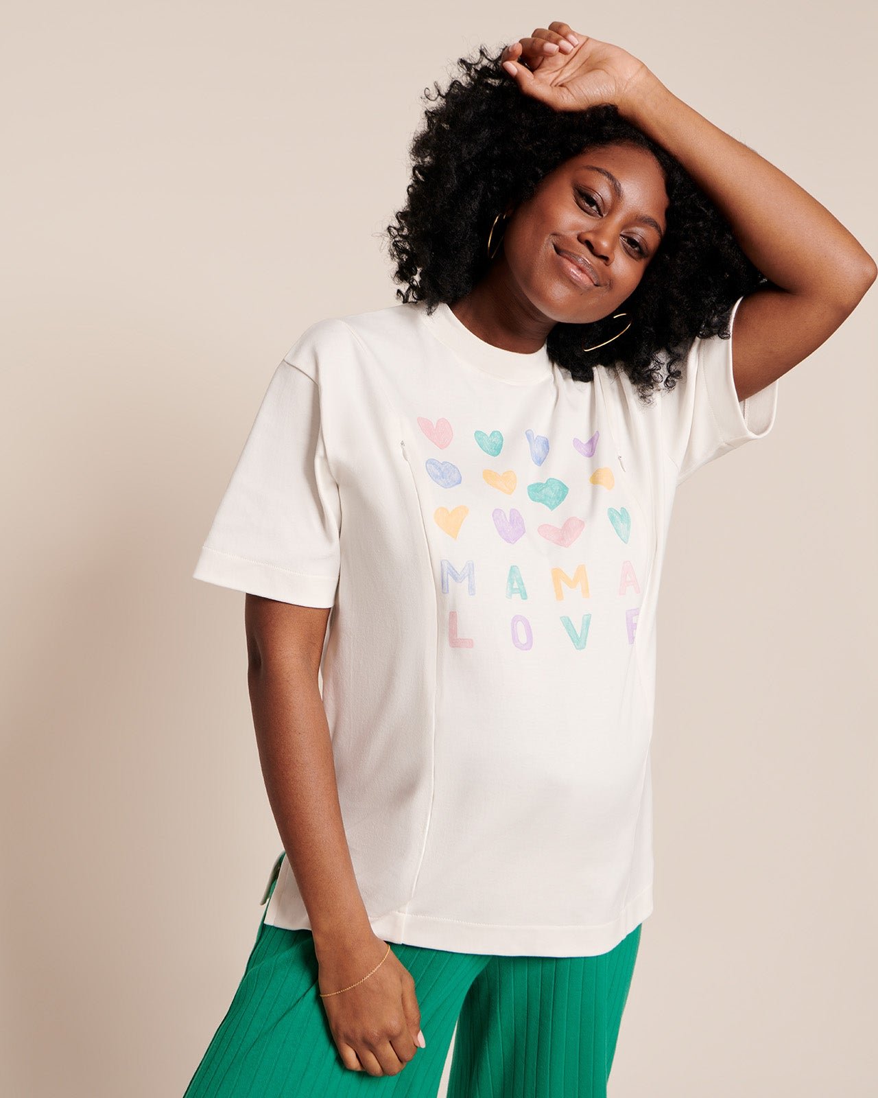 The Mama Love organic cotton nursing t-shirt EMOI EMOI White