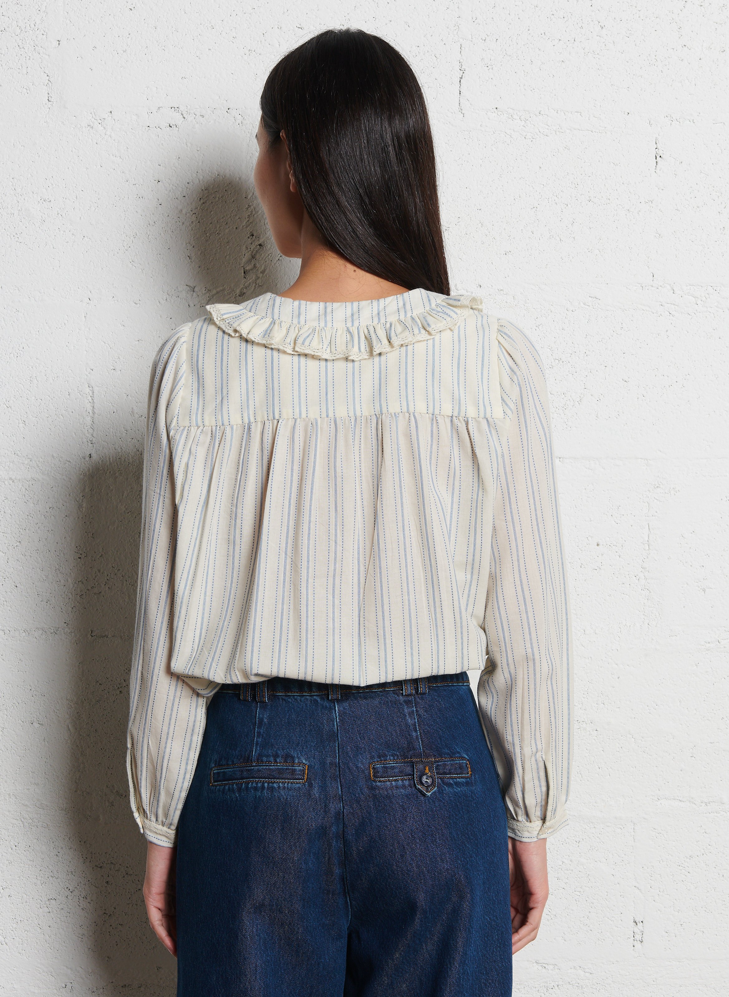 Baumwoll-Bluse mit Bubikragen EMILE ET IDA Mehrfarbig