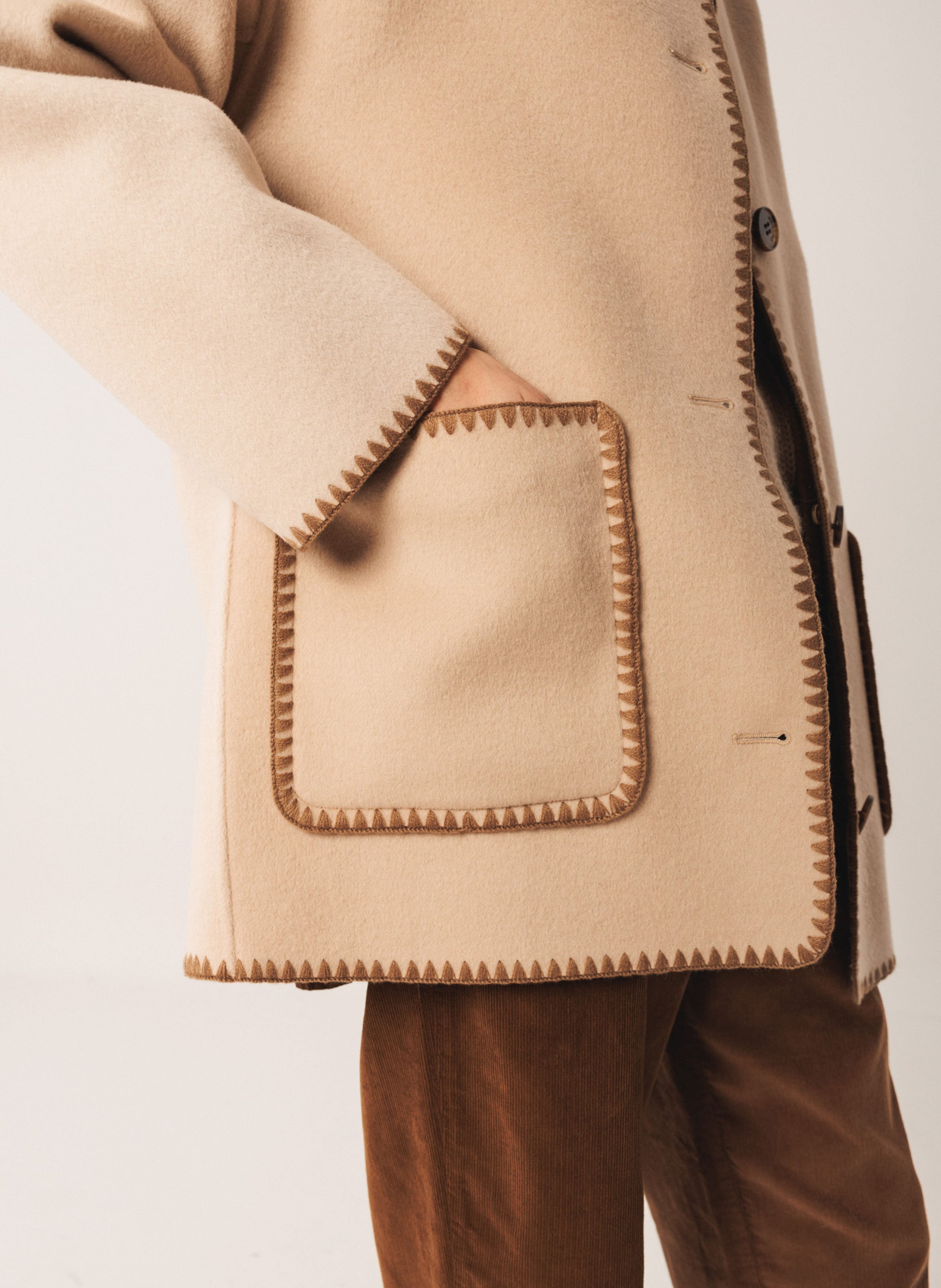 Veste droite en laine mélangée INDI & COLD Argent