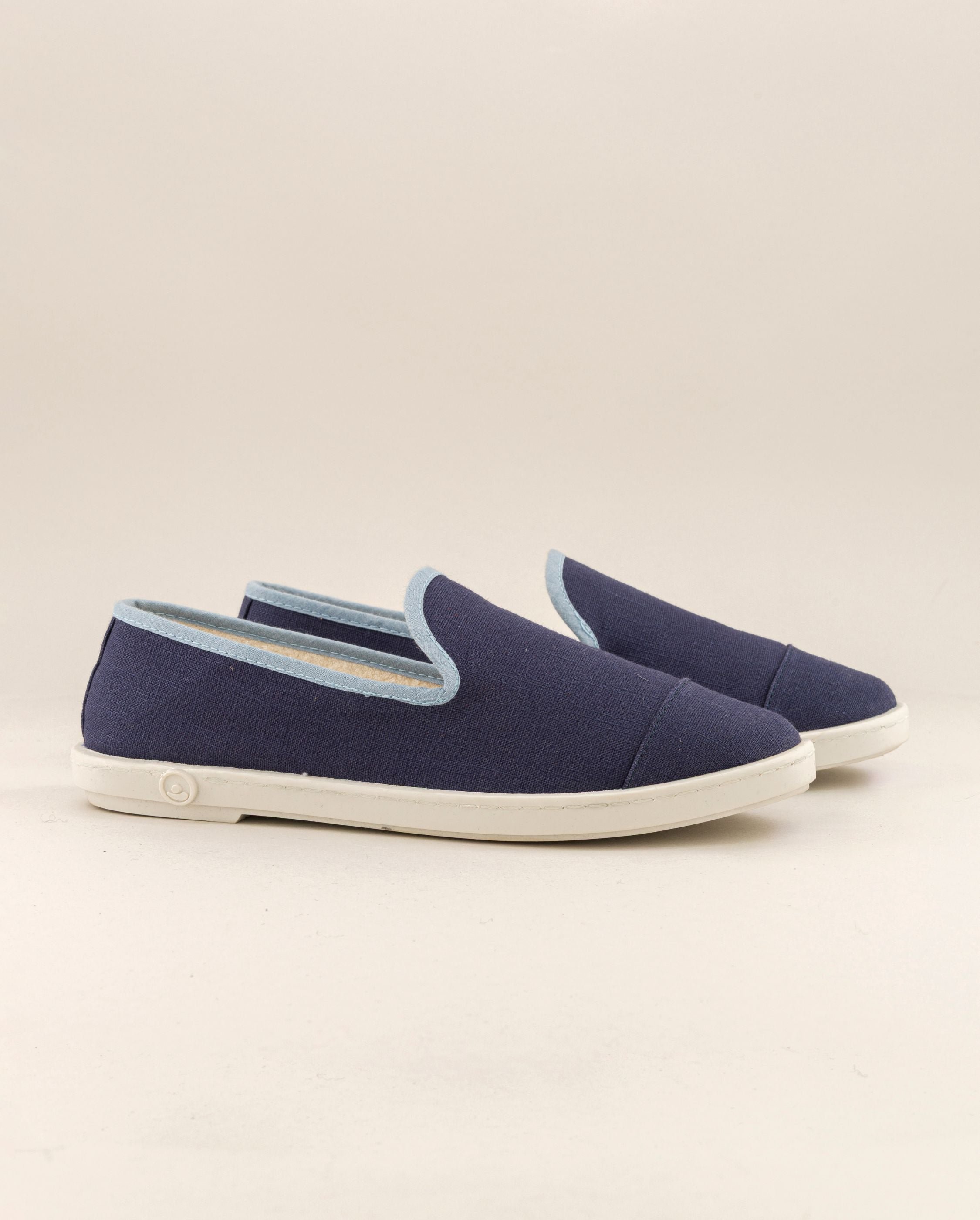 Women's Linen and Sky Blue Denim Slipper ANGARDE Blue