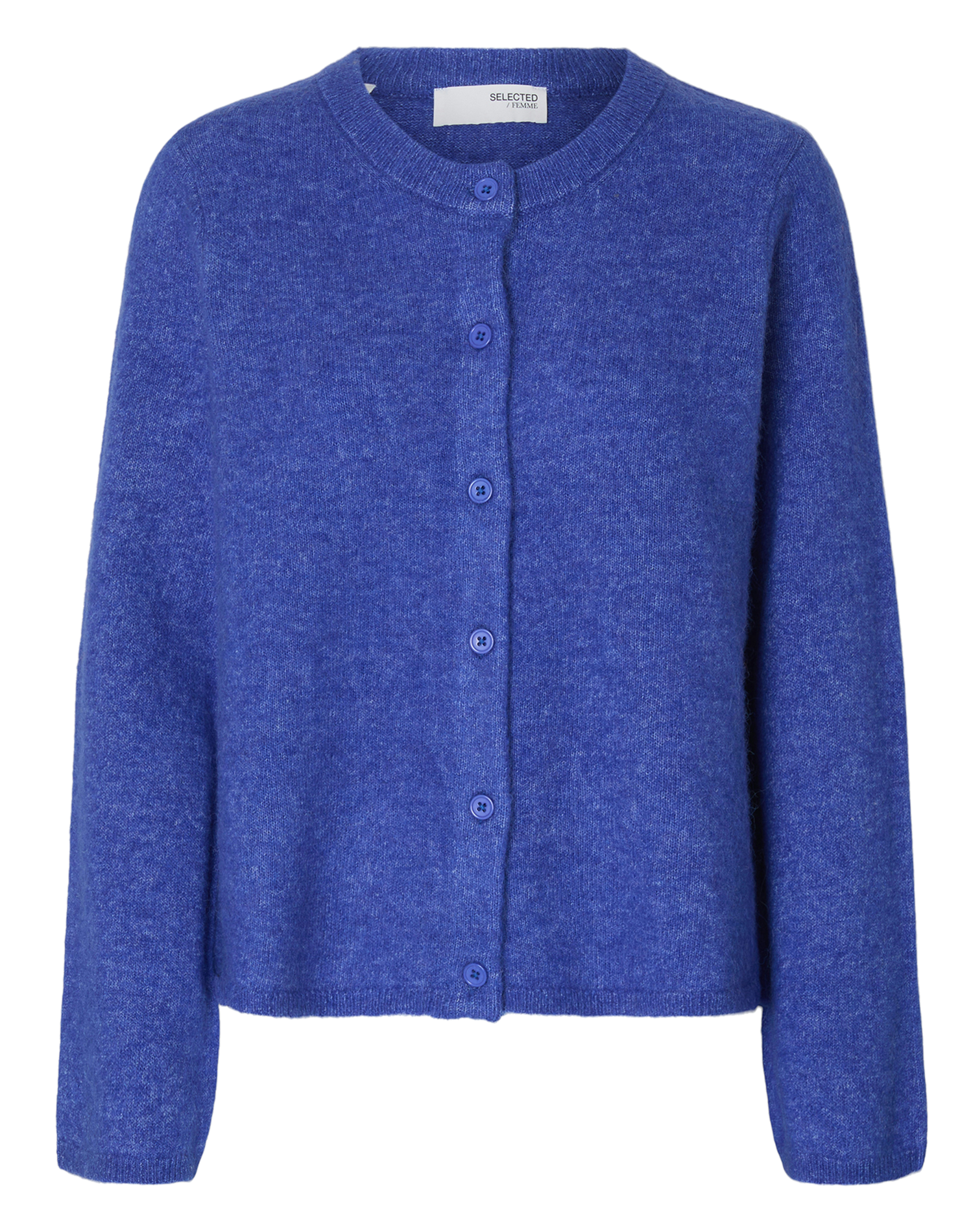 Gilet col rond en laine mélangée SELECTED Bleu