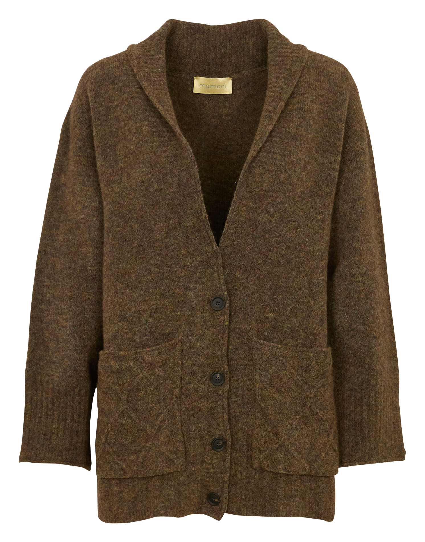 Gilet droit boutonné en laine mélangée MOMONI Vert