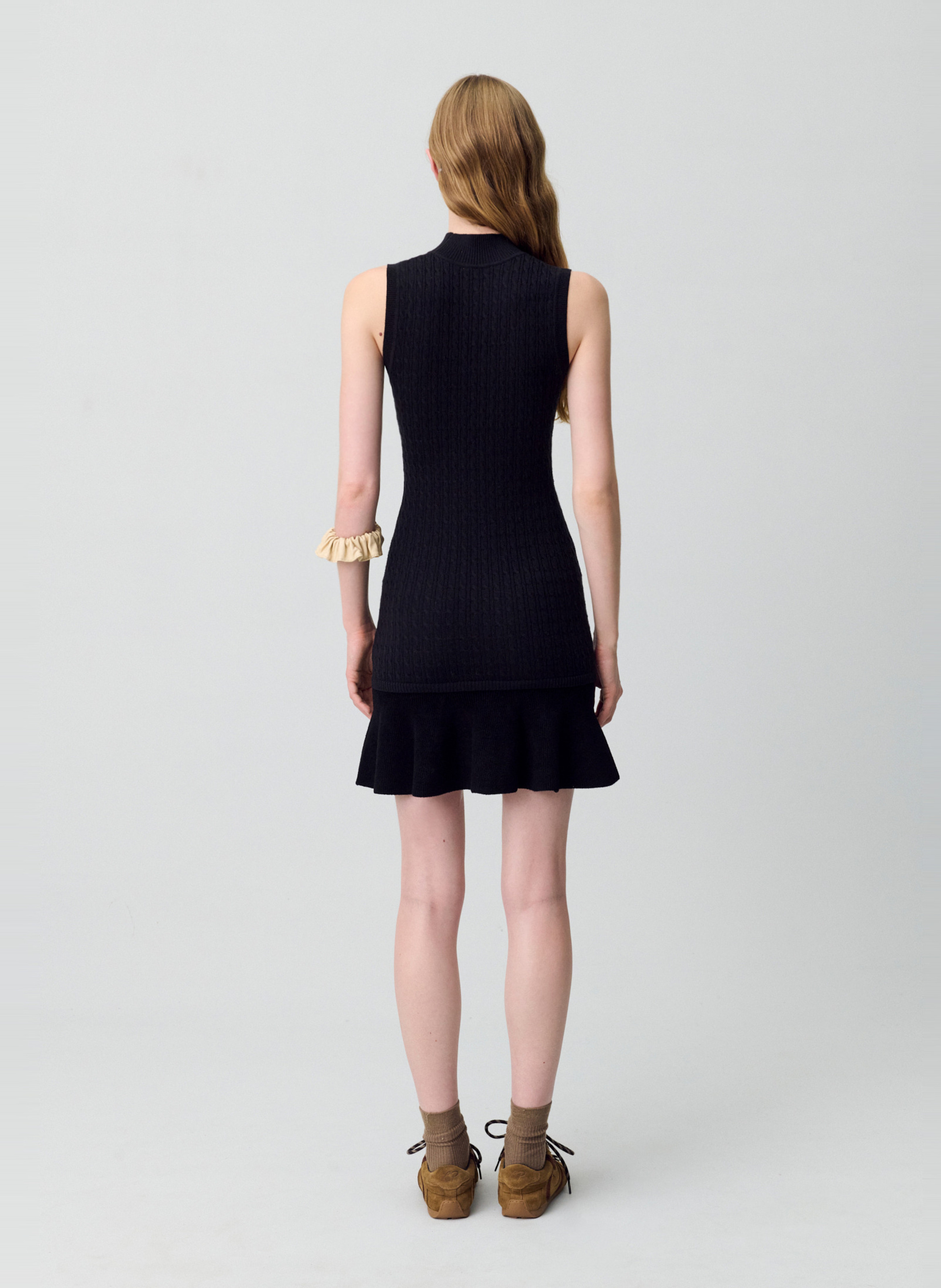 Robe courte évasée en laine mélangée CLAUDIE PIERLOT Noir