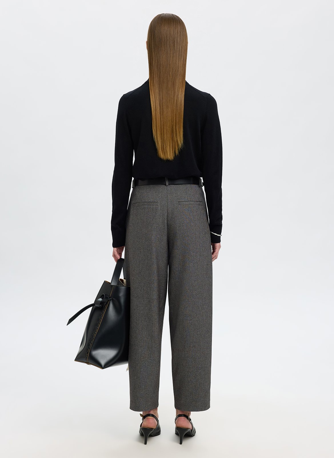 Pantalon tailleur droit taille haute  SELECTED Noir