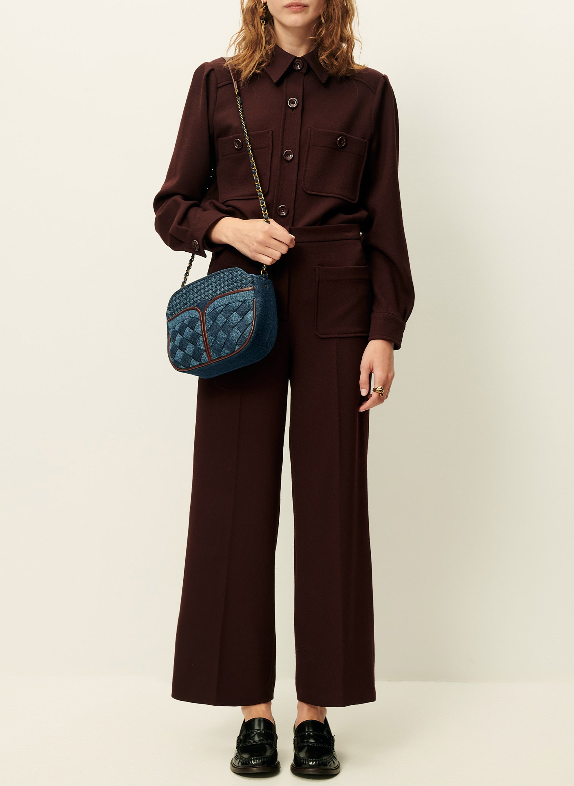 Rechte broek met scherpe plooien SESSUN Bruin