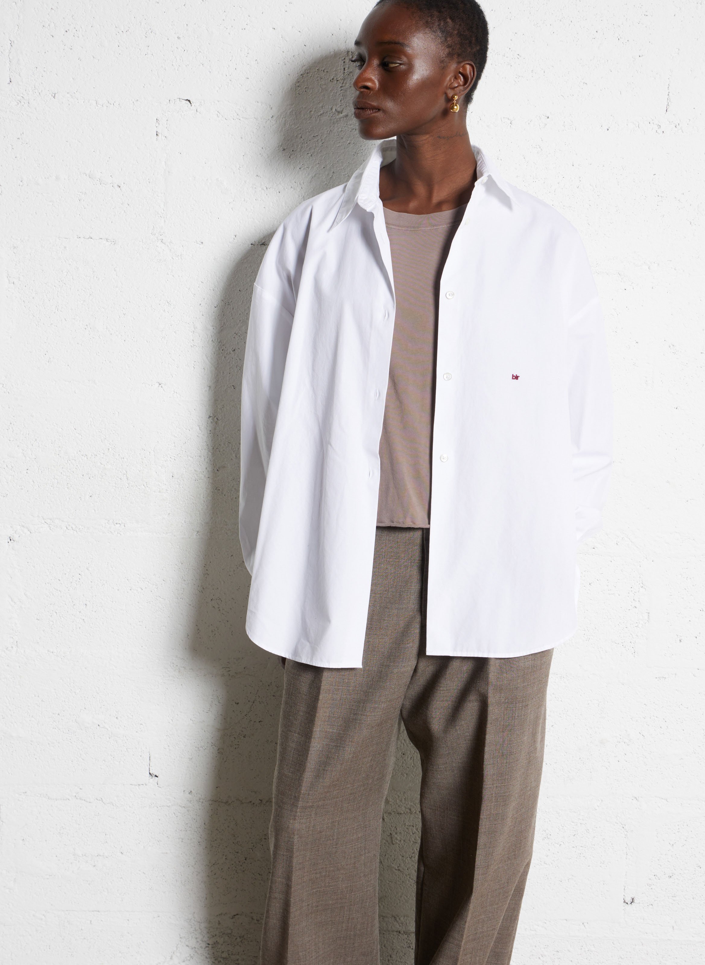 Wijdvallende effen blouse met knoopsluiting BELLEROSE Wit