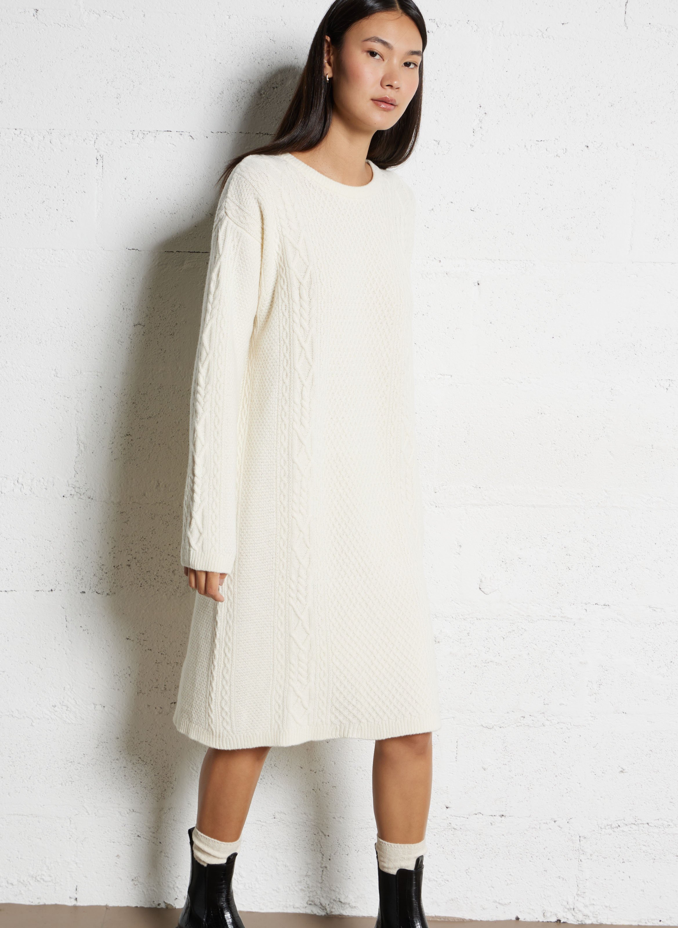 Robe pull en laine mélangée ARMOR LUX Beige