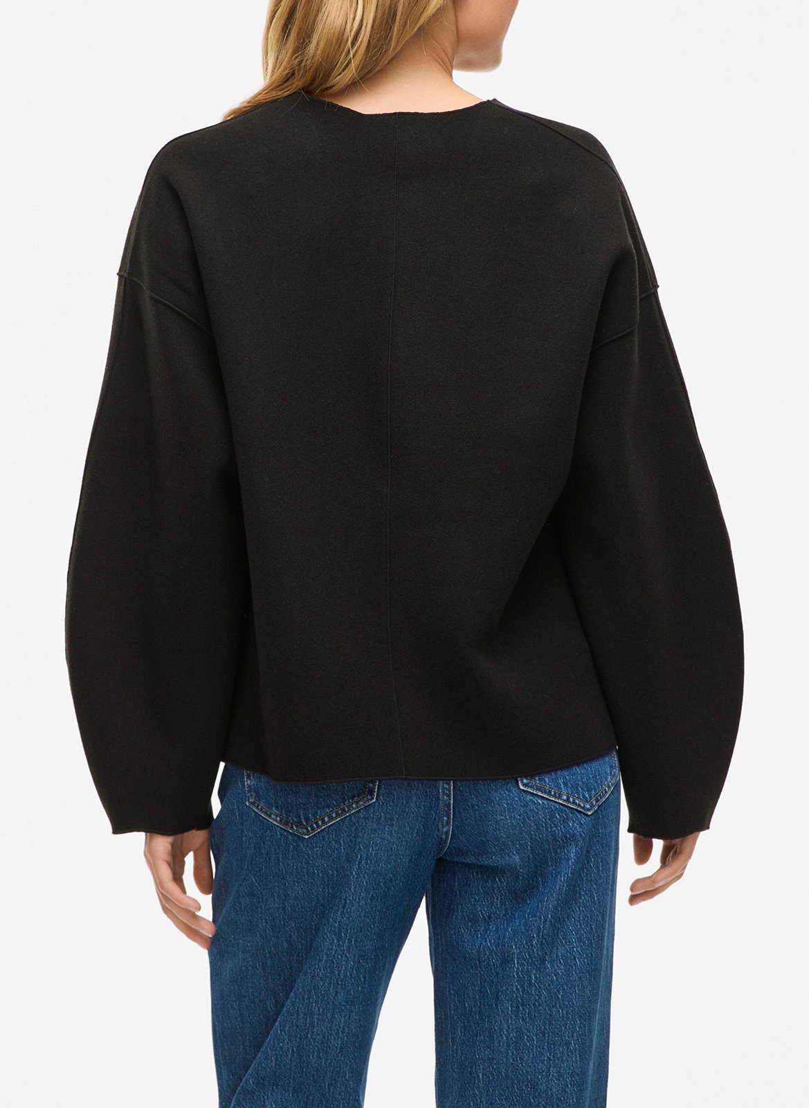 Veste légère ample col v VILA Noir