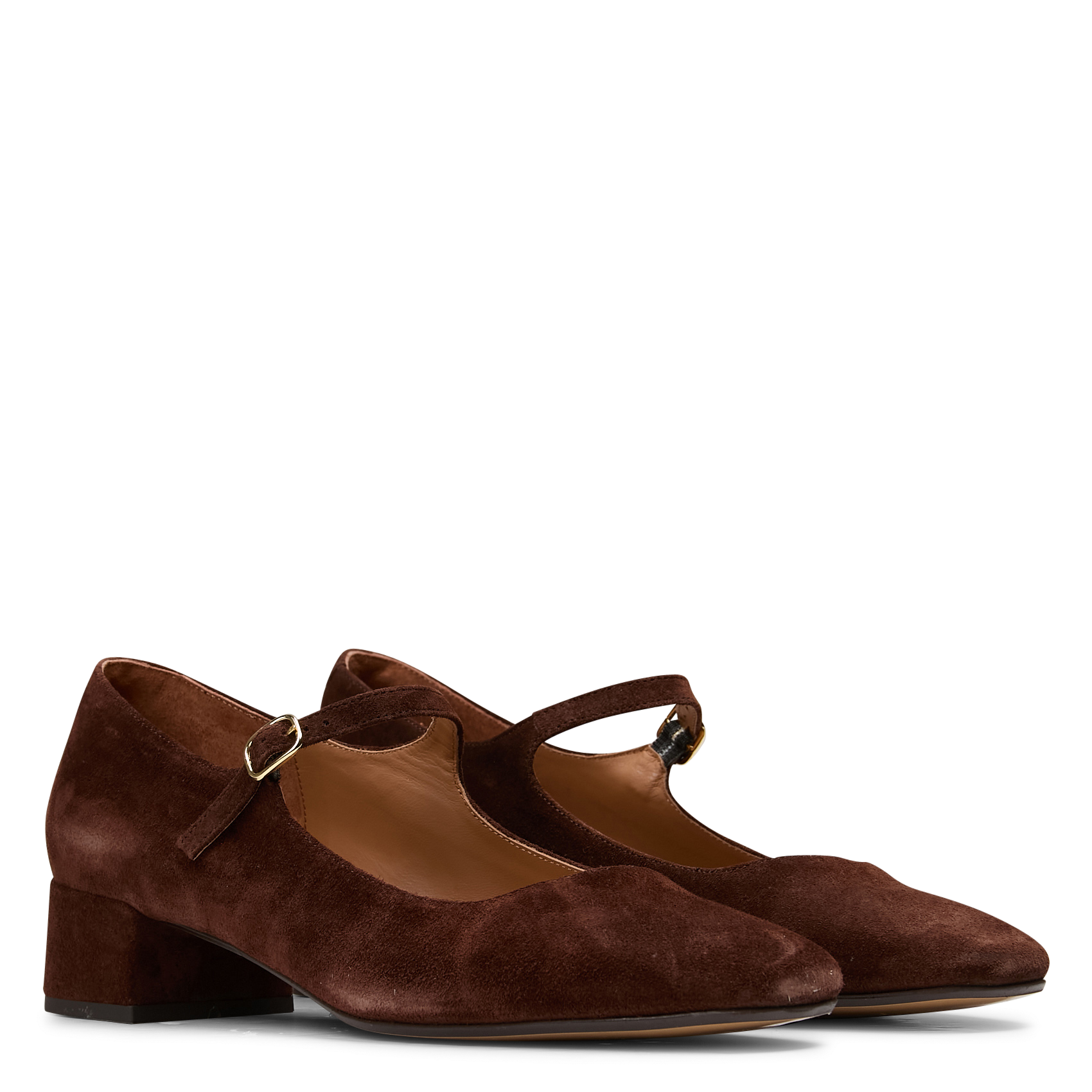 Babies à talons en cuir velours MELLOW YELLOW Marron