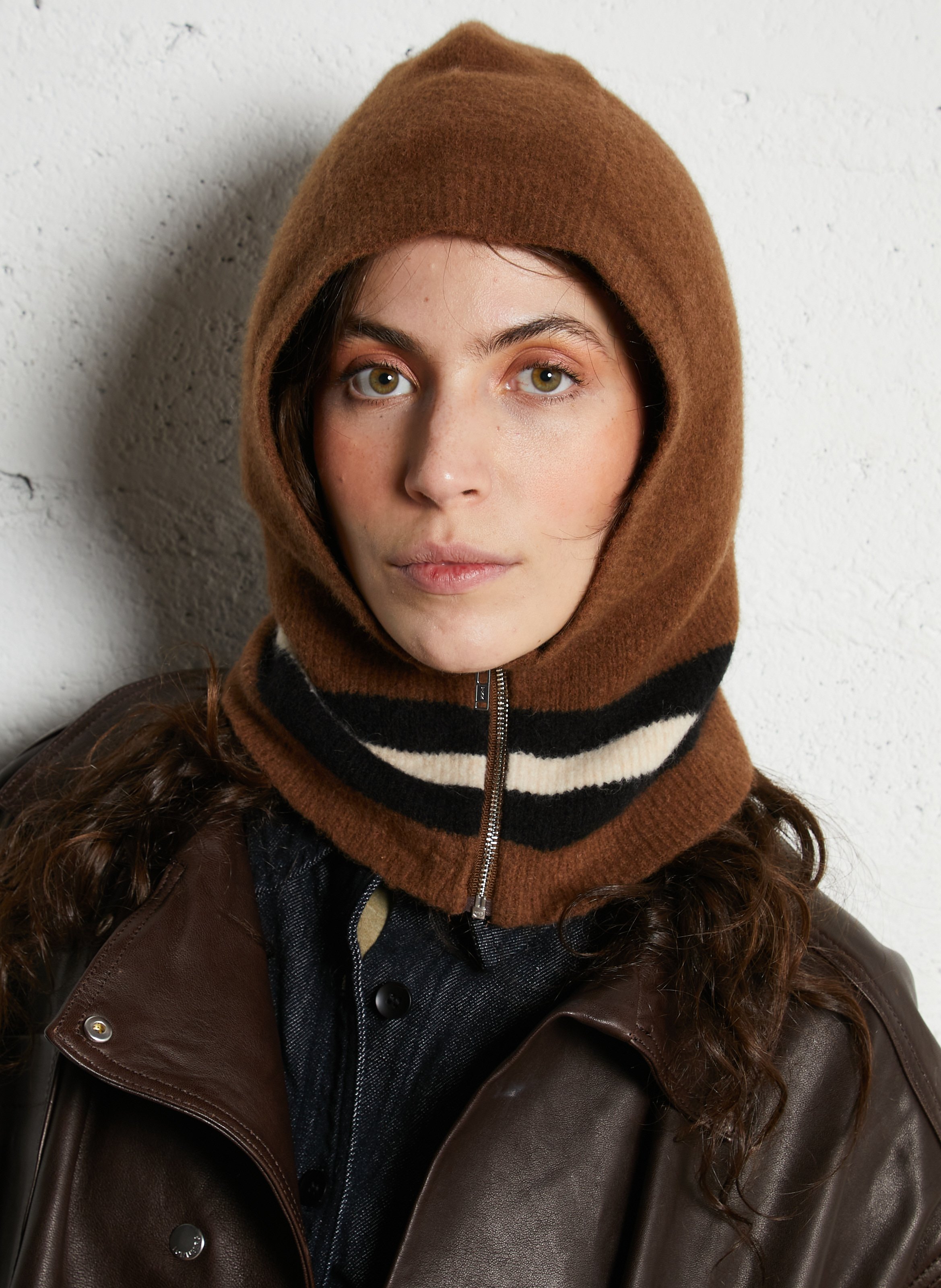 Mixed wool hood BELLEROSE Brown