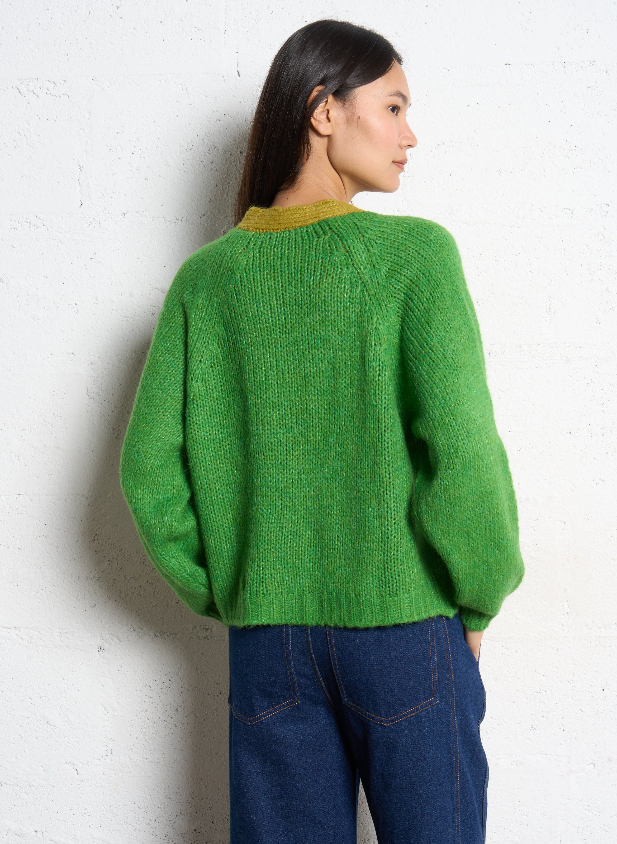 Gilet oversize col V DR BLOOM Vert