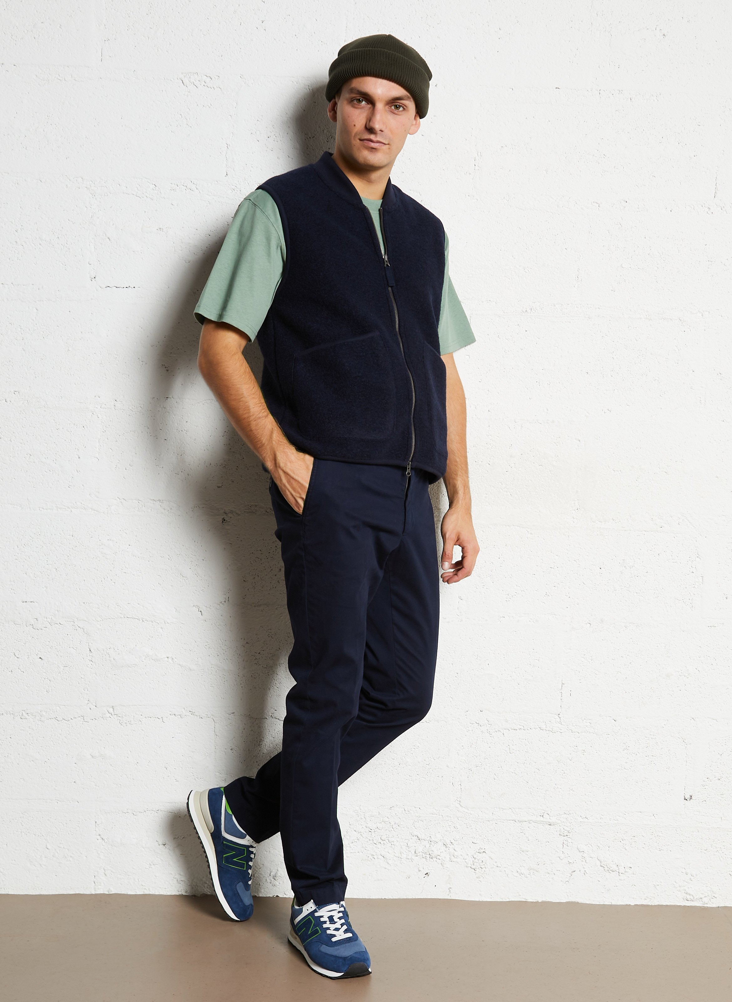 Low-top leather mix sneakers NEW BALANCE Blue