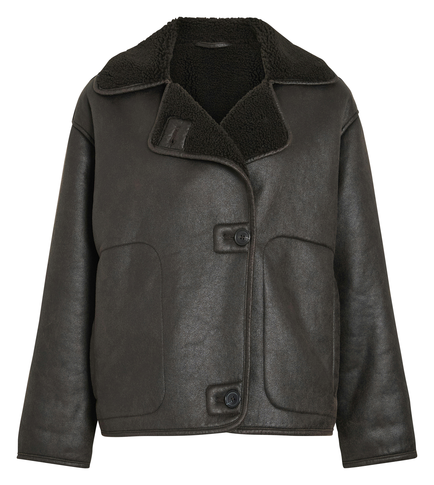 Coat with tailored collar VILA Brown