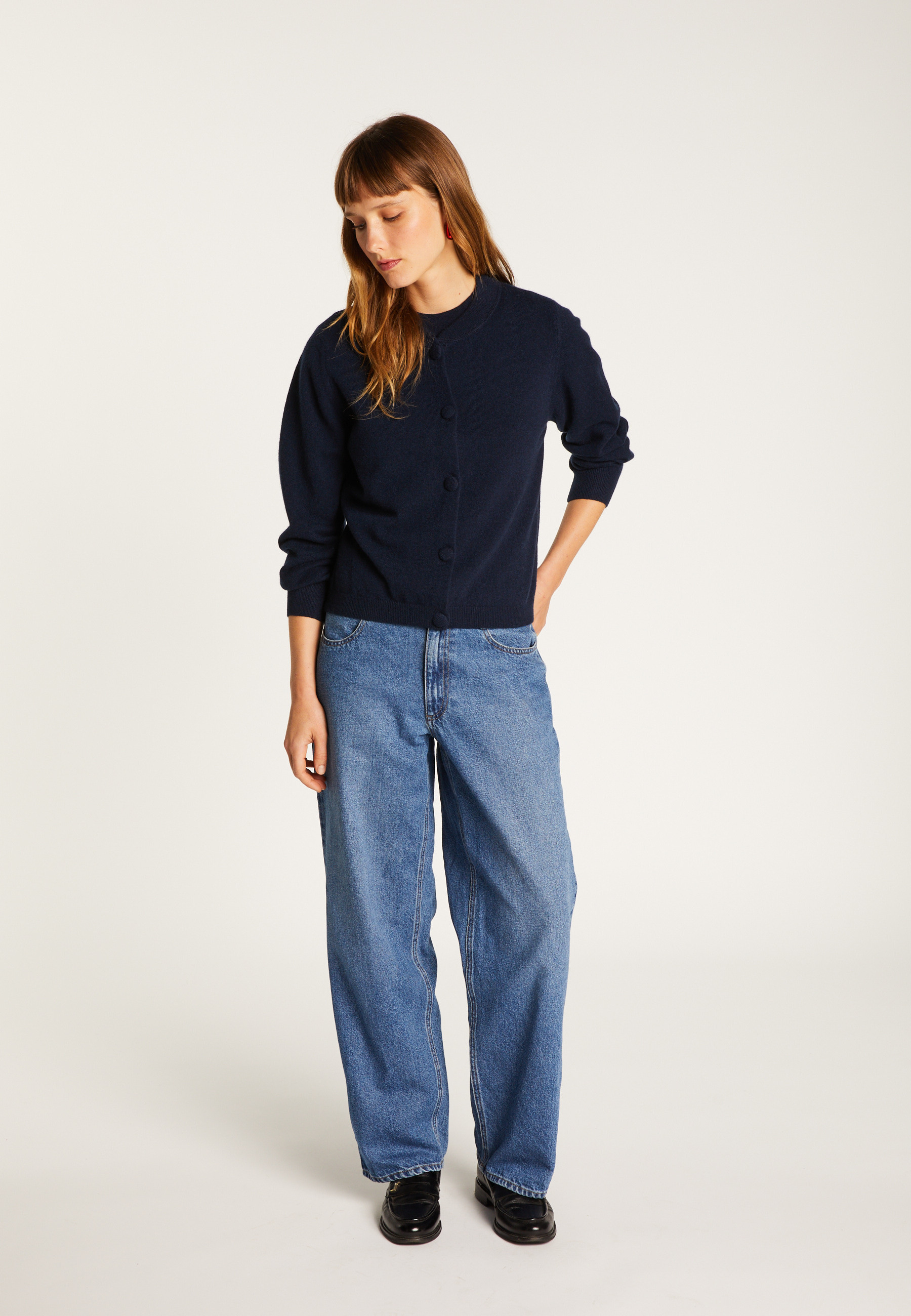 Buttoned cashmere cardigan Blue