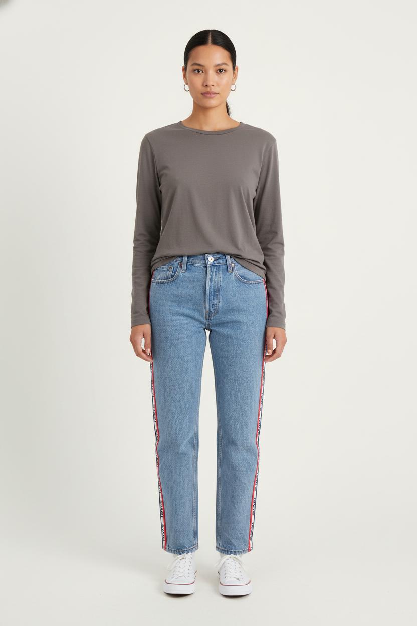 Cropped slim jeans with studs LEVI'S - Seconde main Blue