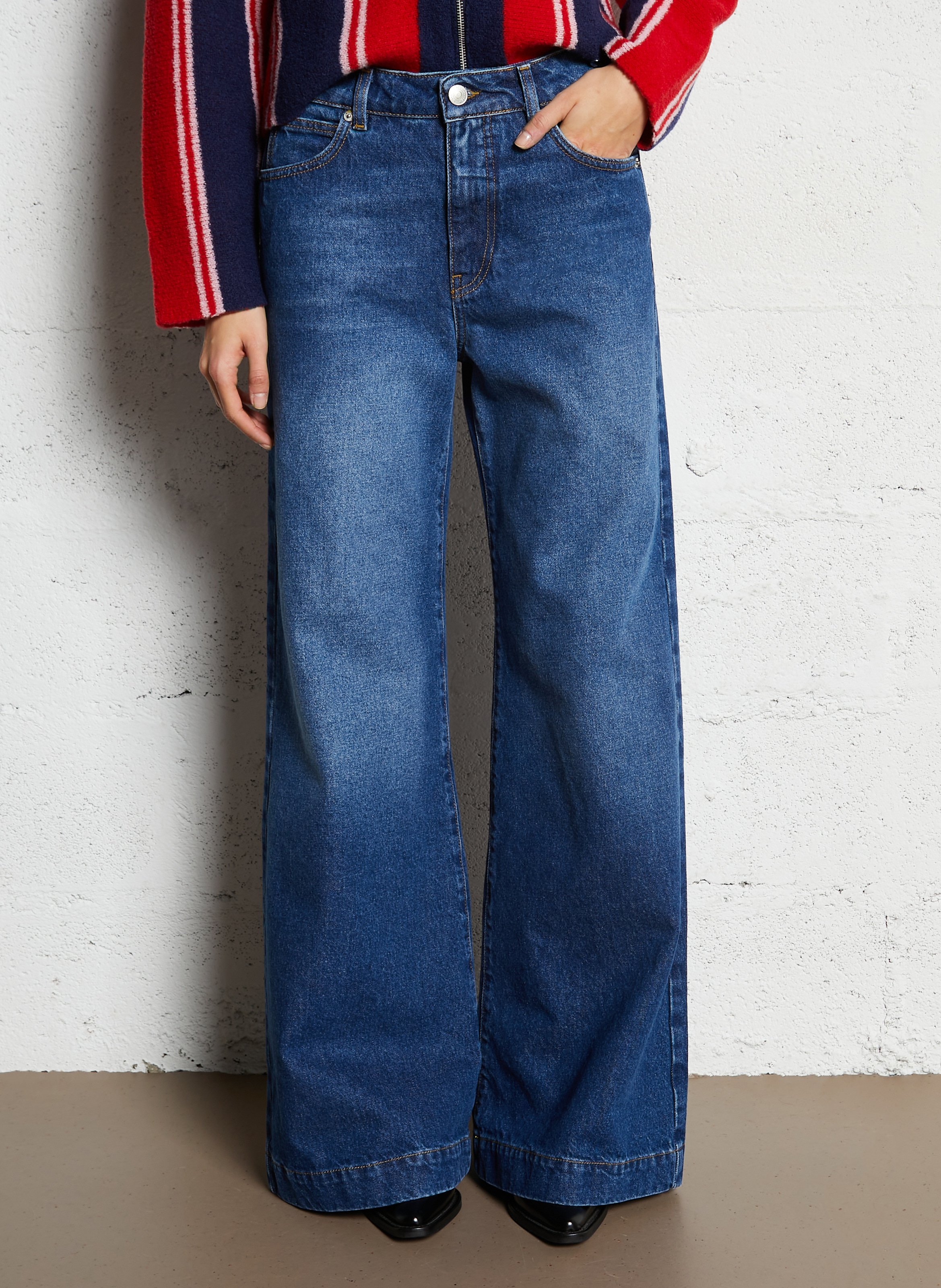 Wijde jeans - katoenblend ACQUAVERDE