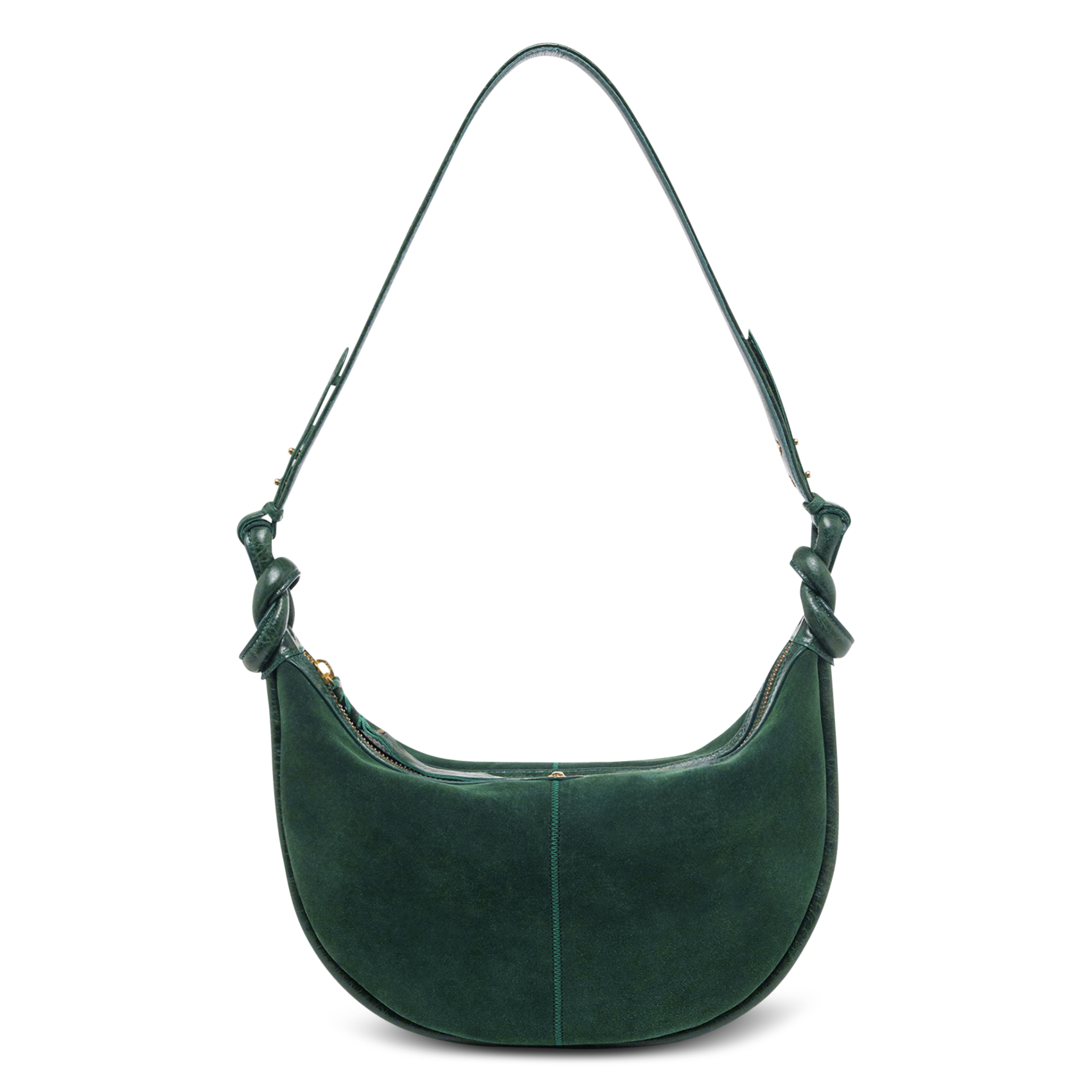 Sac demi-lune en cuir velours CLARIS VIROT Vert