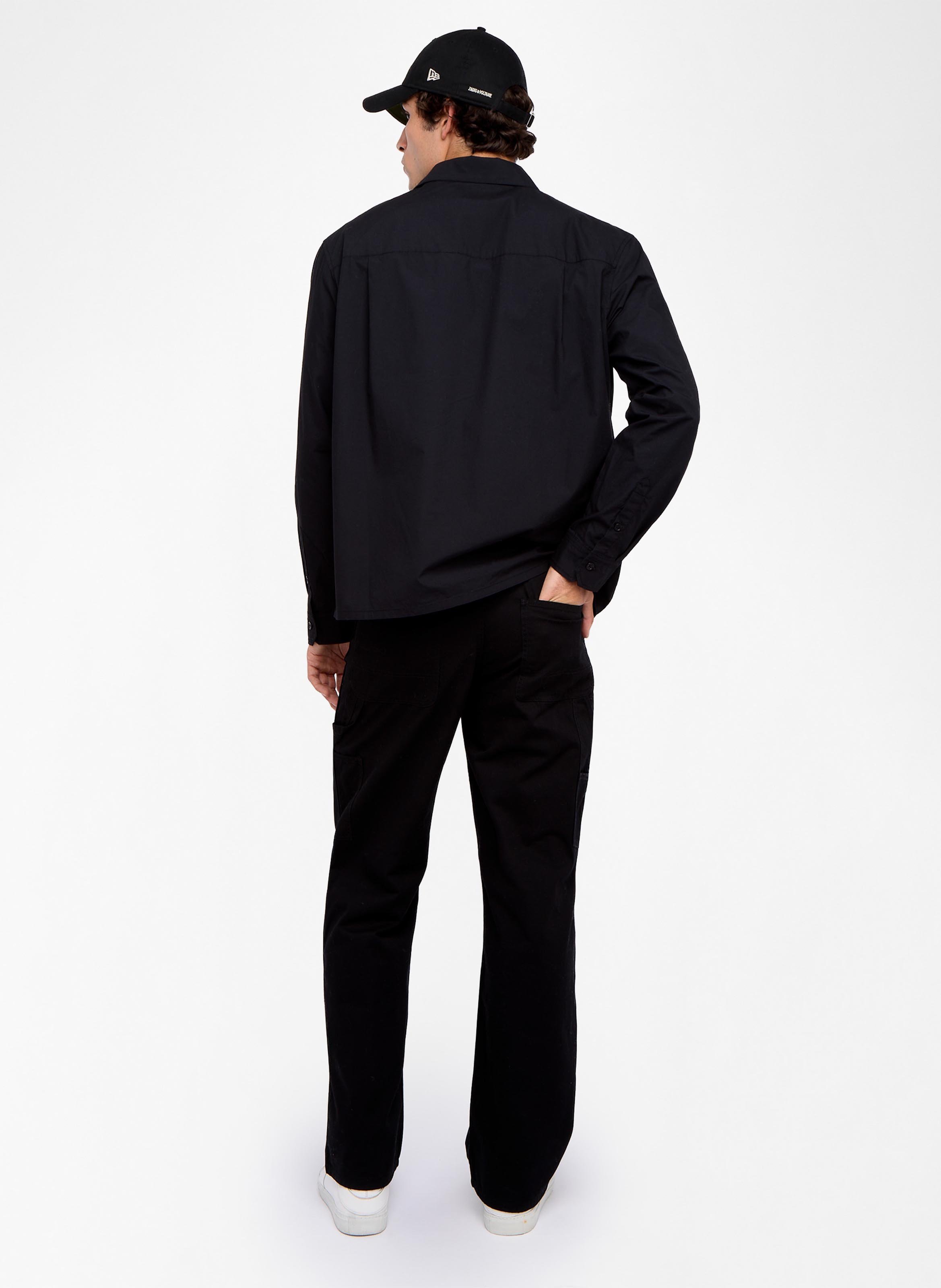 Veste droite zippée unie en coton ZADIG&VOLTAIRE Noir