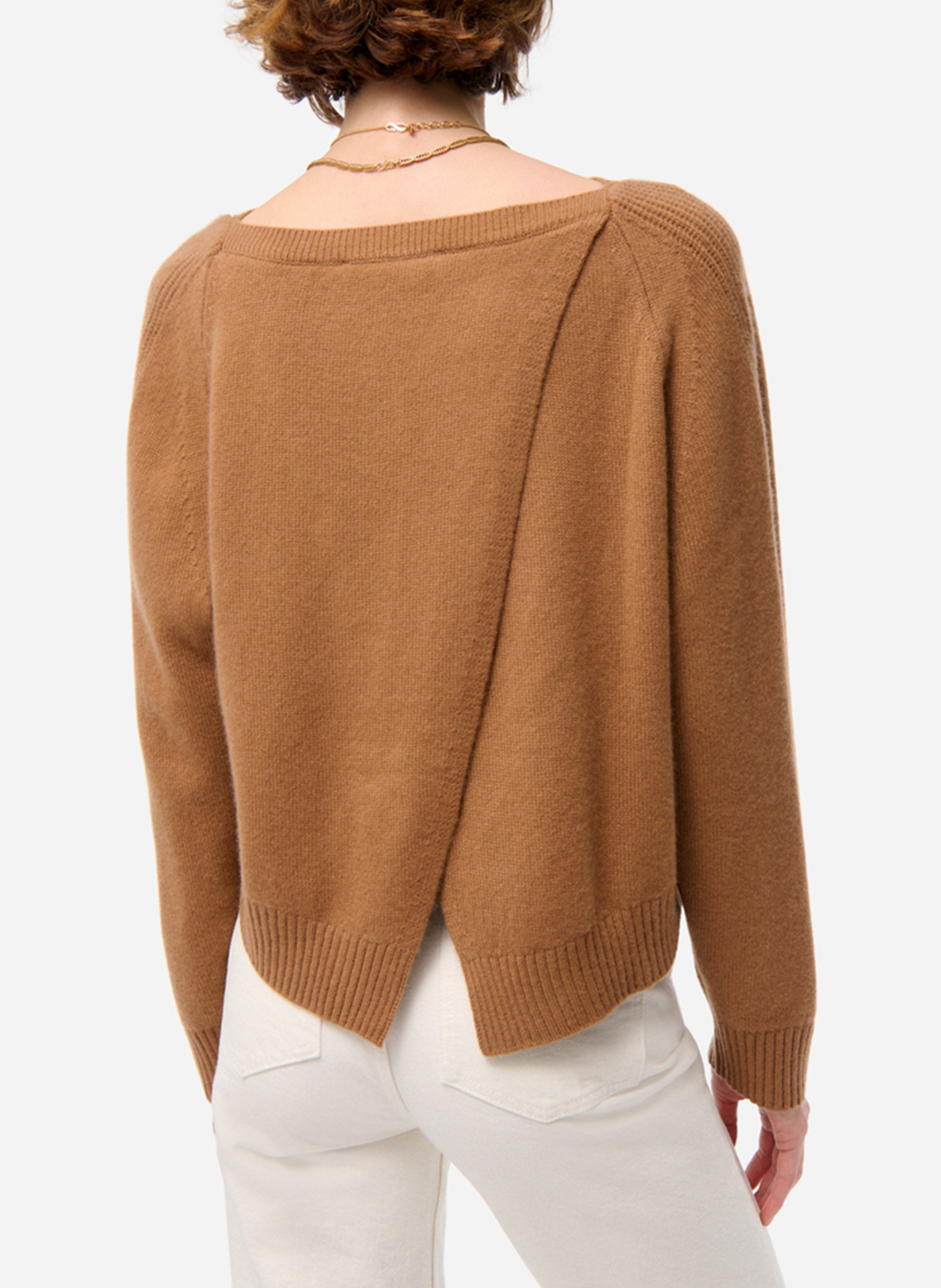 Belted cashmere sweater VANESSA BRUNO Brown