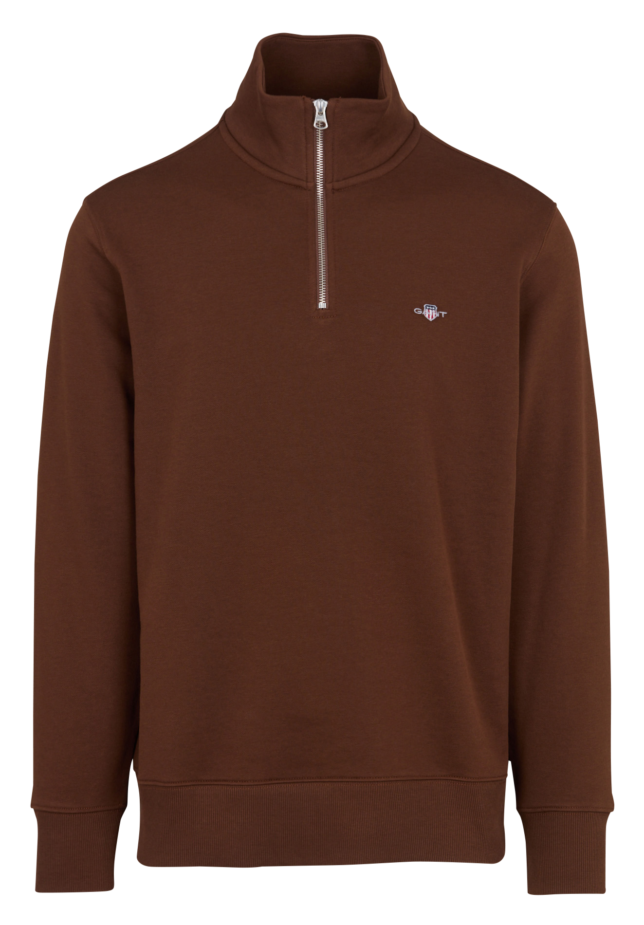 Sweat col montant zippé uni  GANT Marron