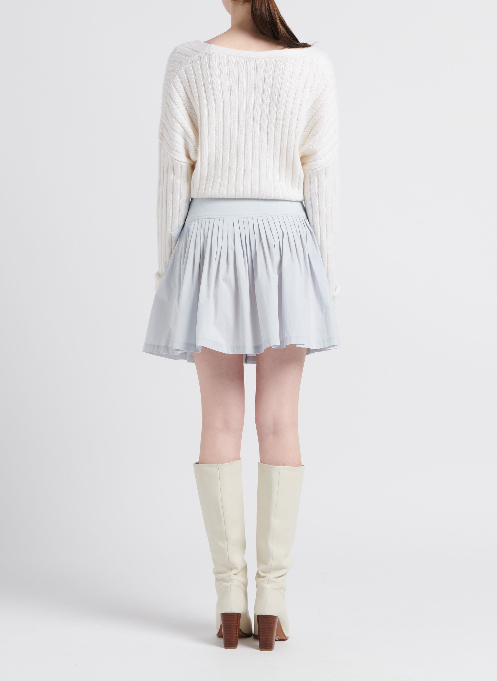 Maglione corto in misto lana scollato dietro COLLECTORS CLUB Beige